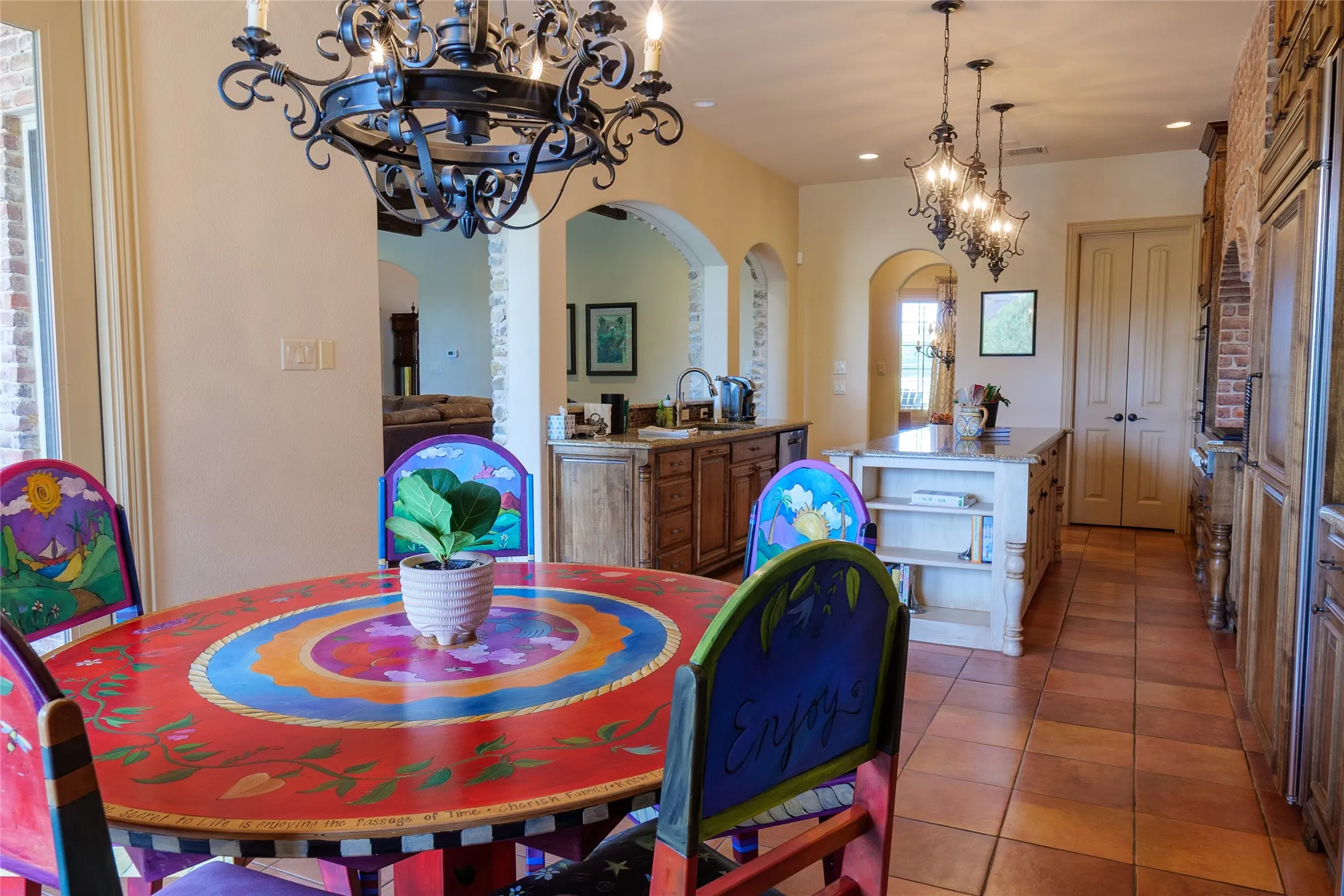 View of breakfast nook looking towards the kitchen