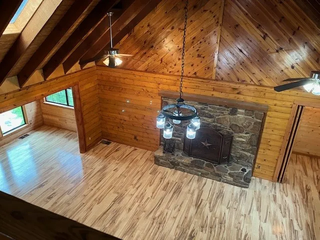 VIEW OF DEN FROM LOFT AREA