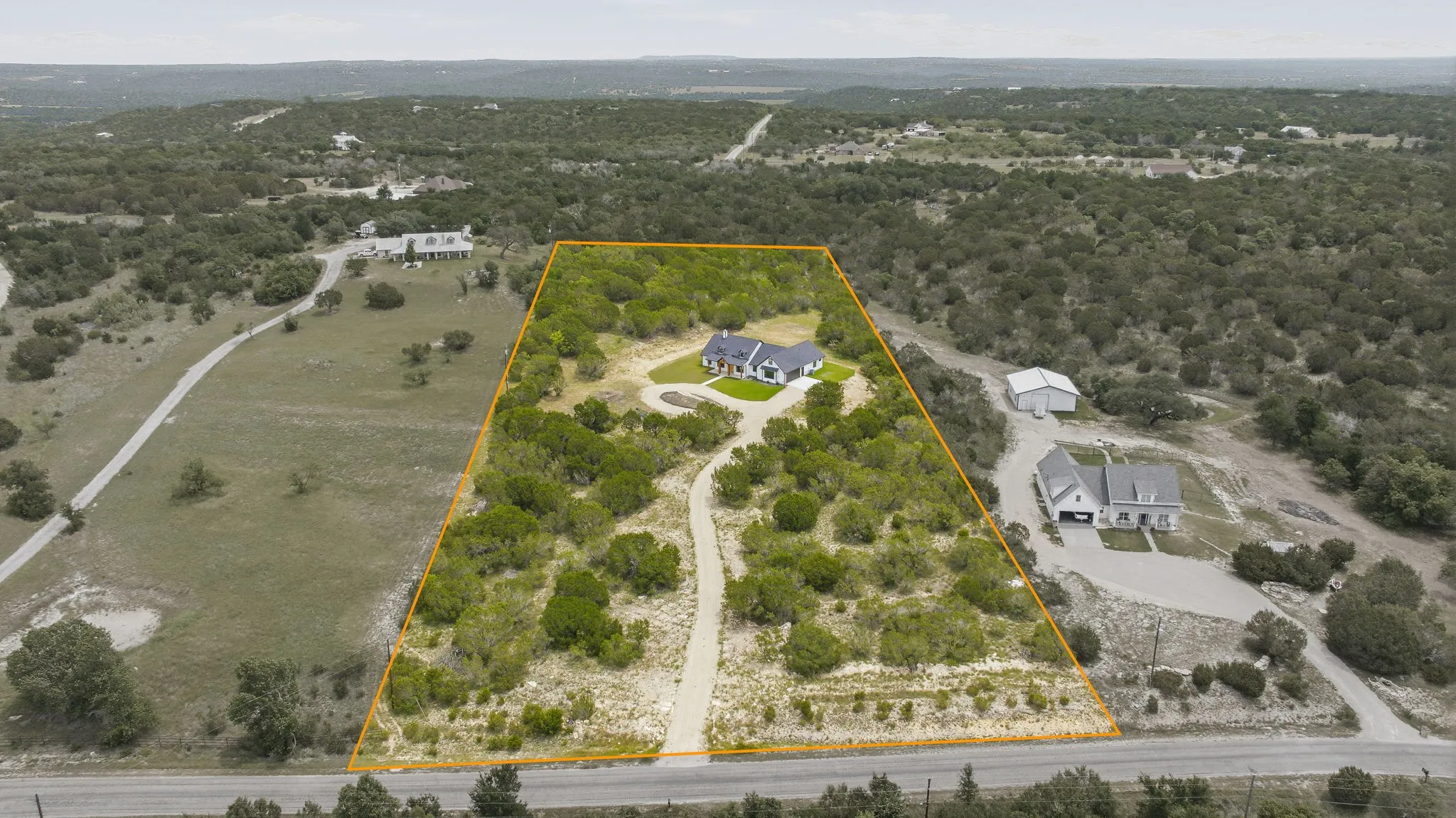 Located on 5 private acres