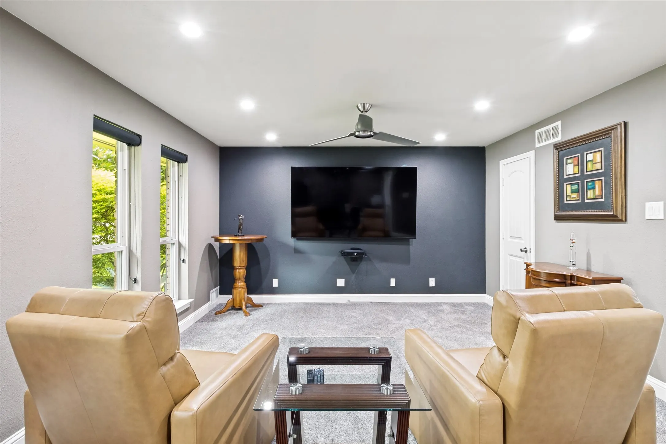 Fourth bedroom currently used as office and media room.