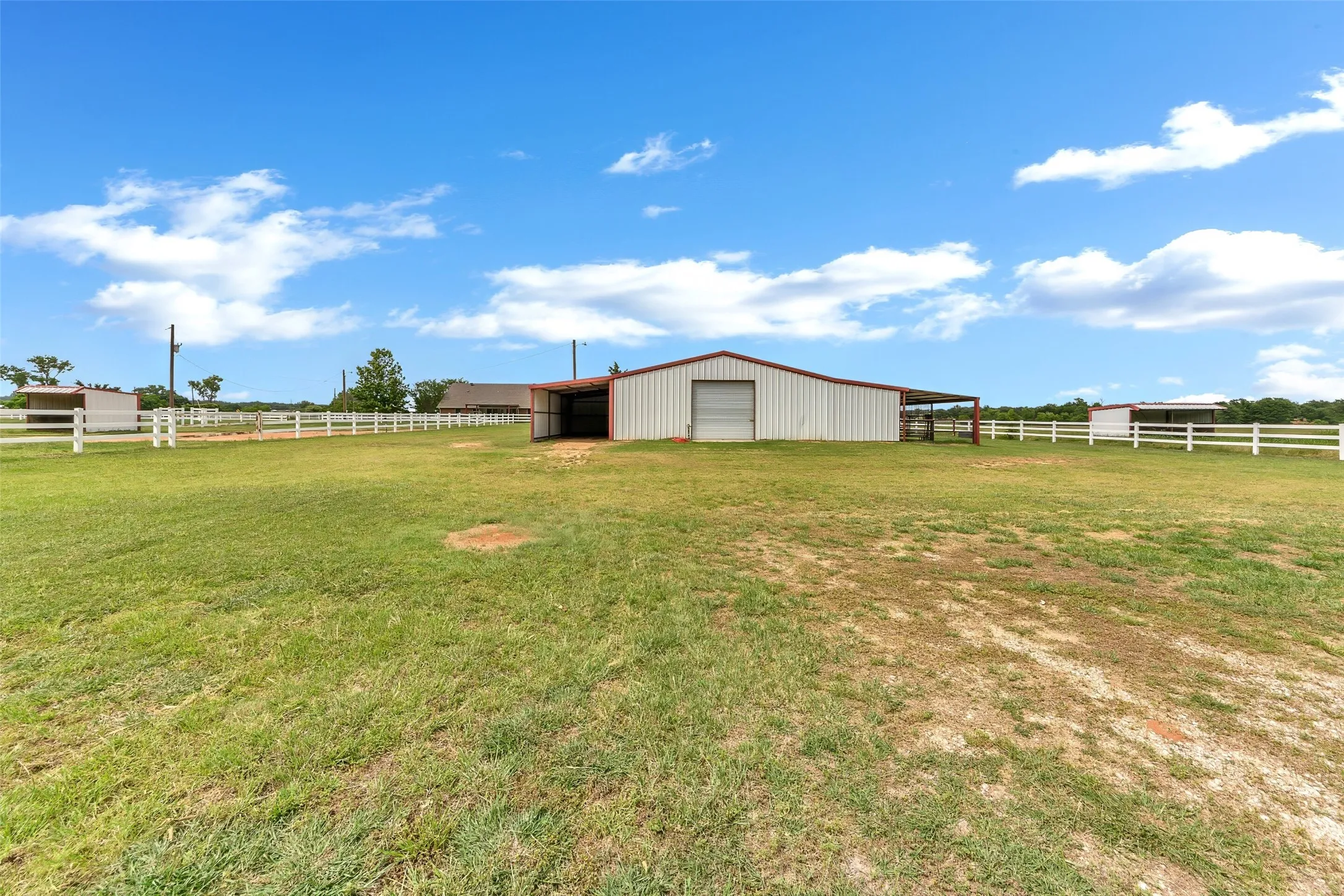 Barn with hay storage and covered runs!