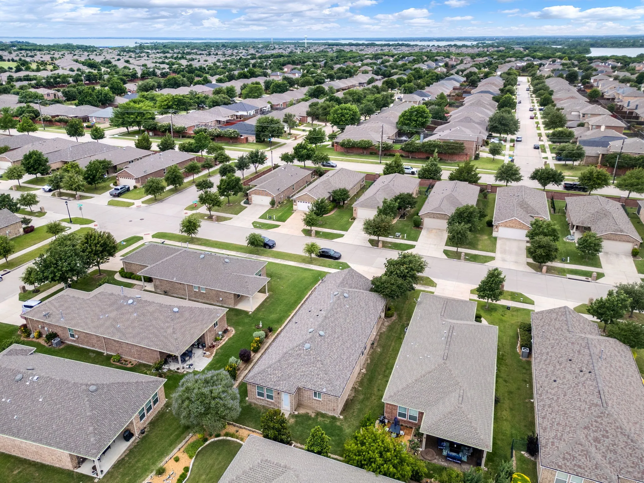 Aerial view of house.