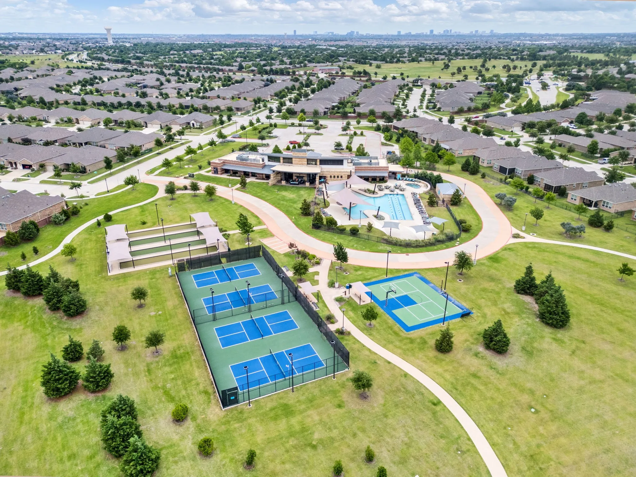 Tennis, Pickleball, Bocce Ball, Basketball & Volleyball courts available.