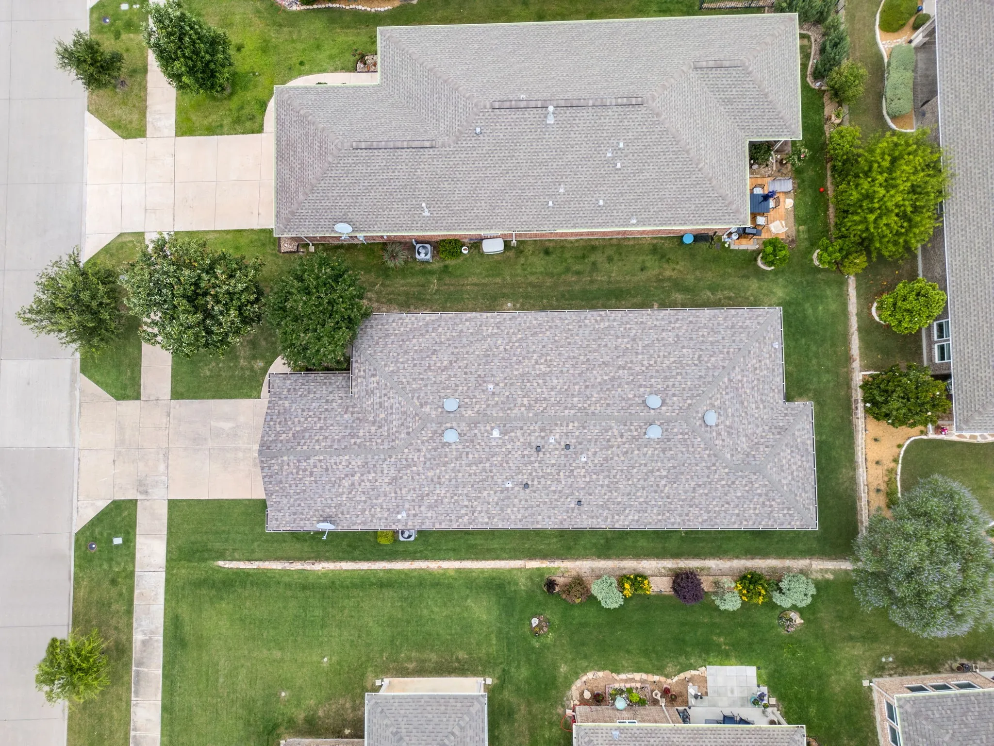 Aerial view of the house.