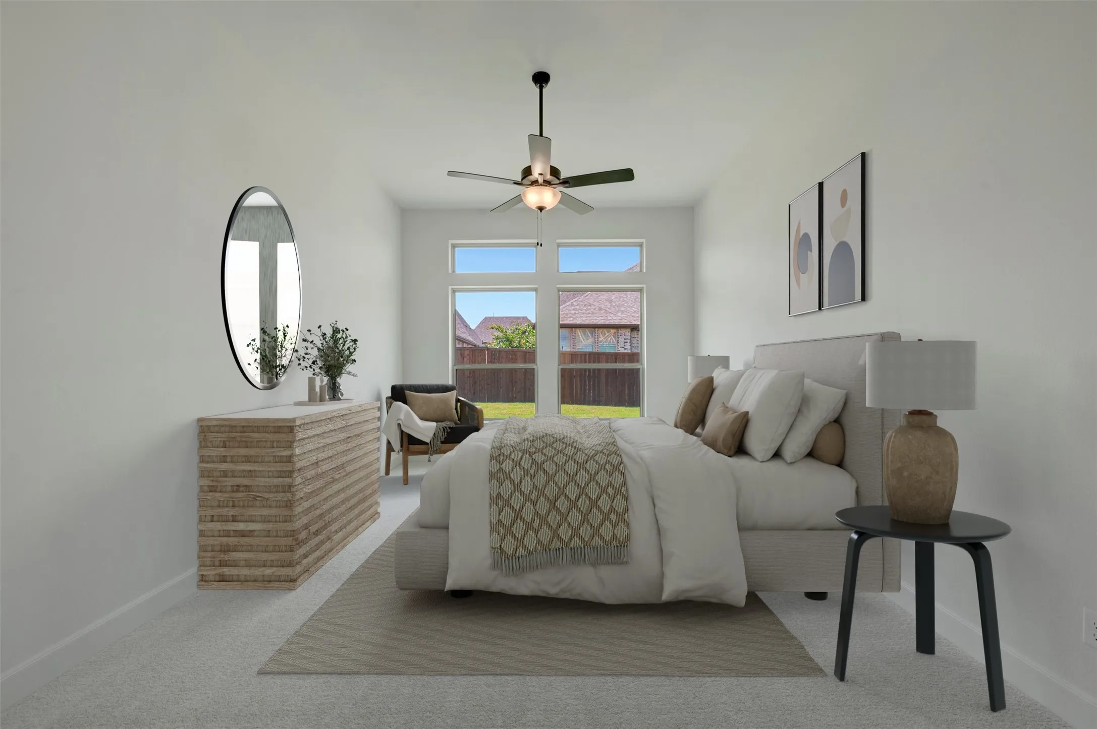 Recessed lighting and ceiling fan with integrated light fixture