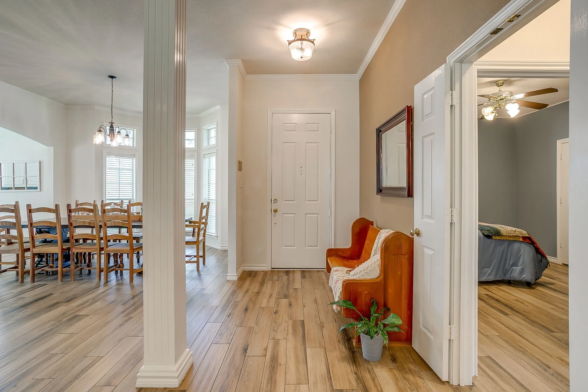 Entry into open concept floor plan.