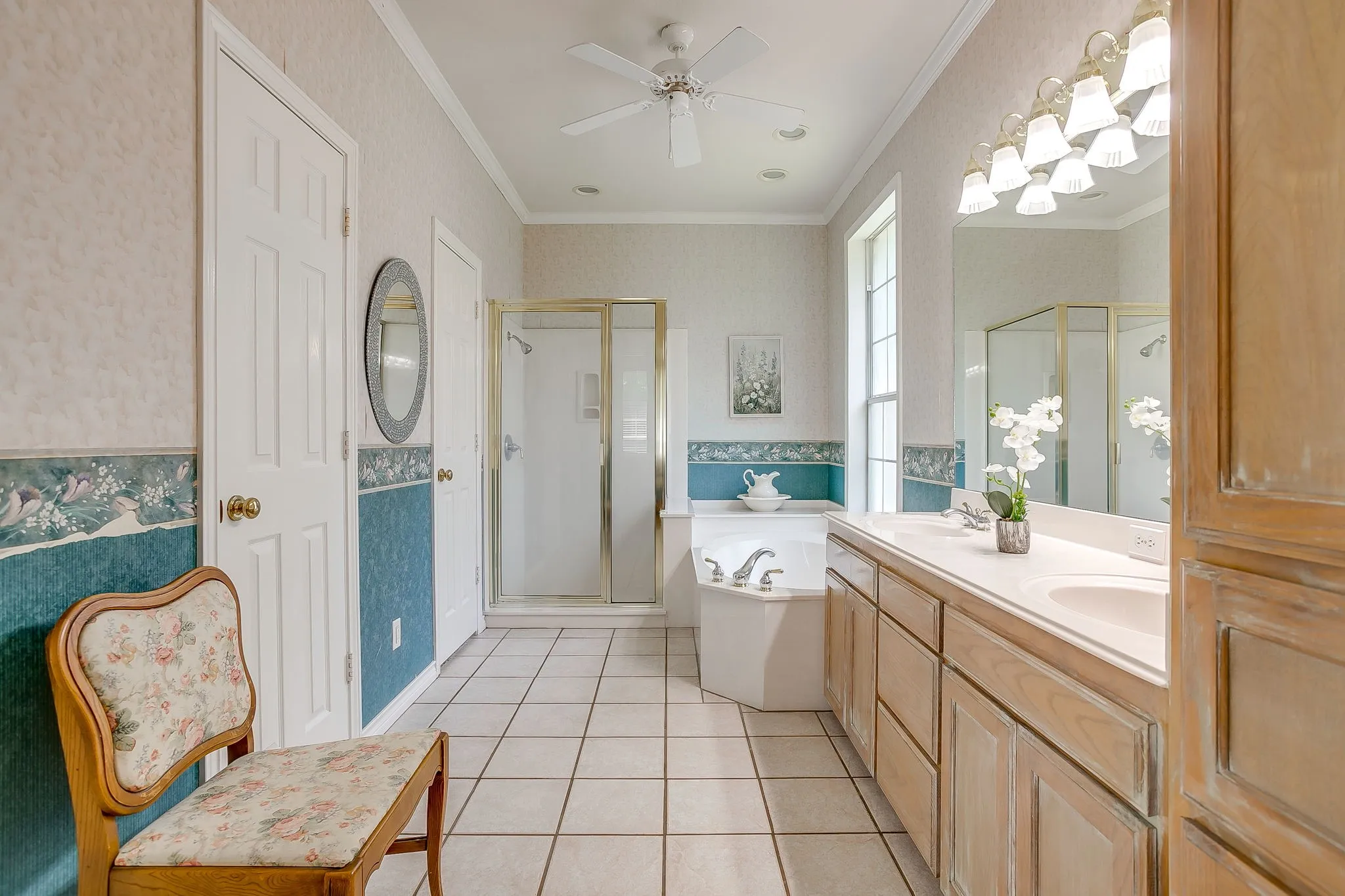 Double sink vanity.
