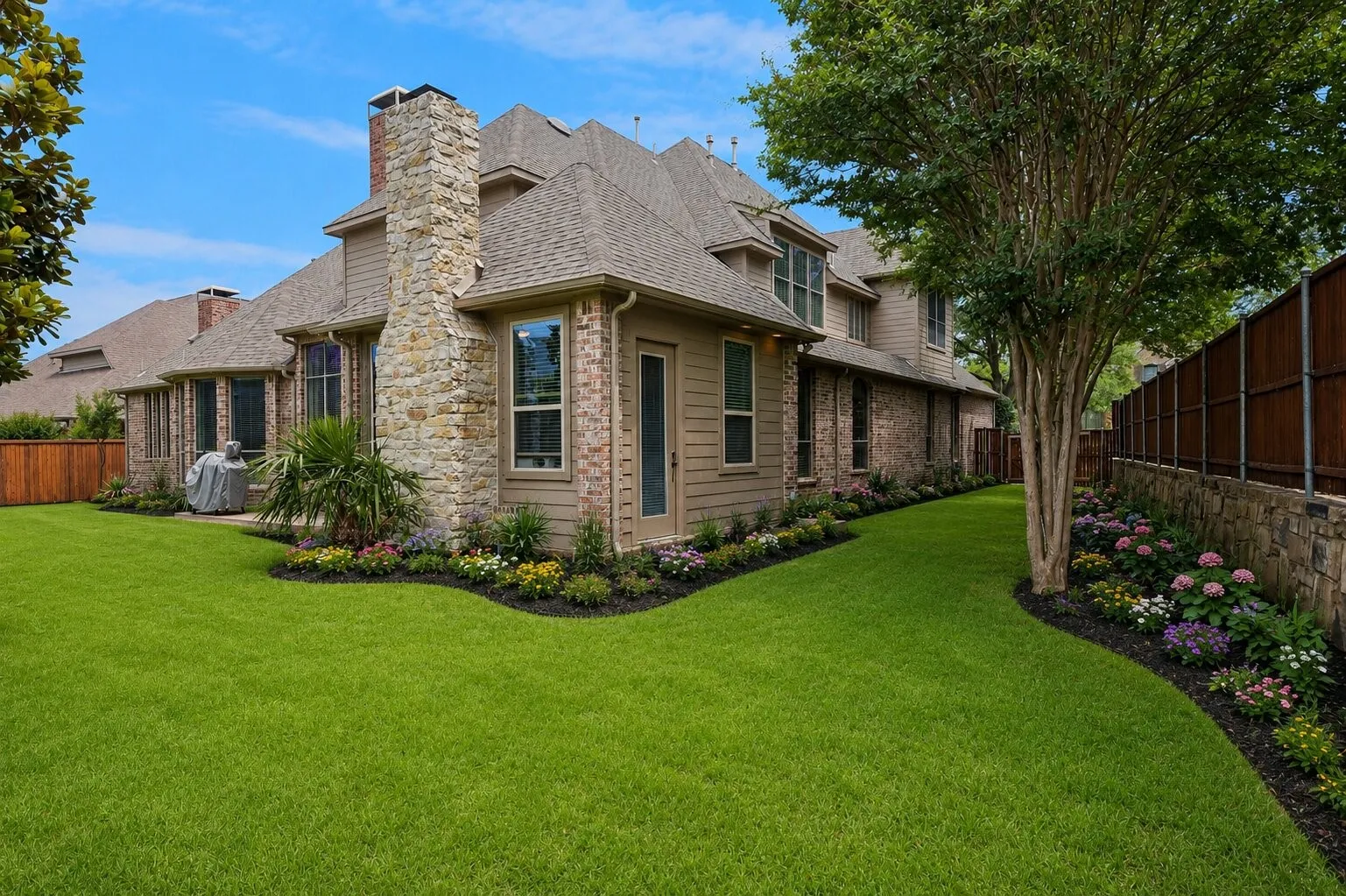 Rear and side yard