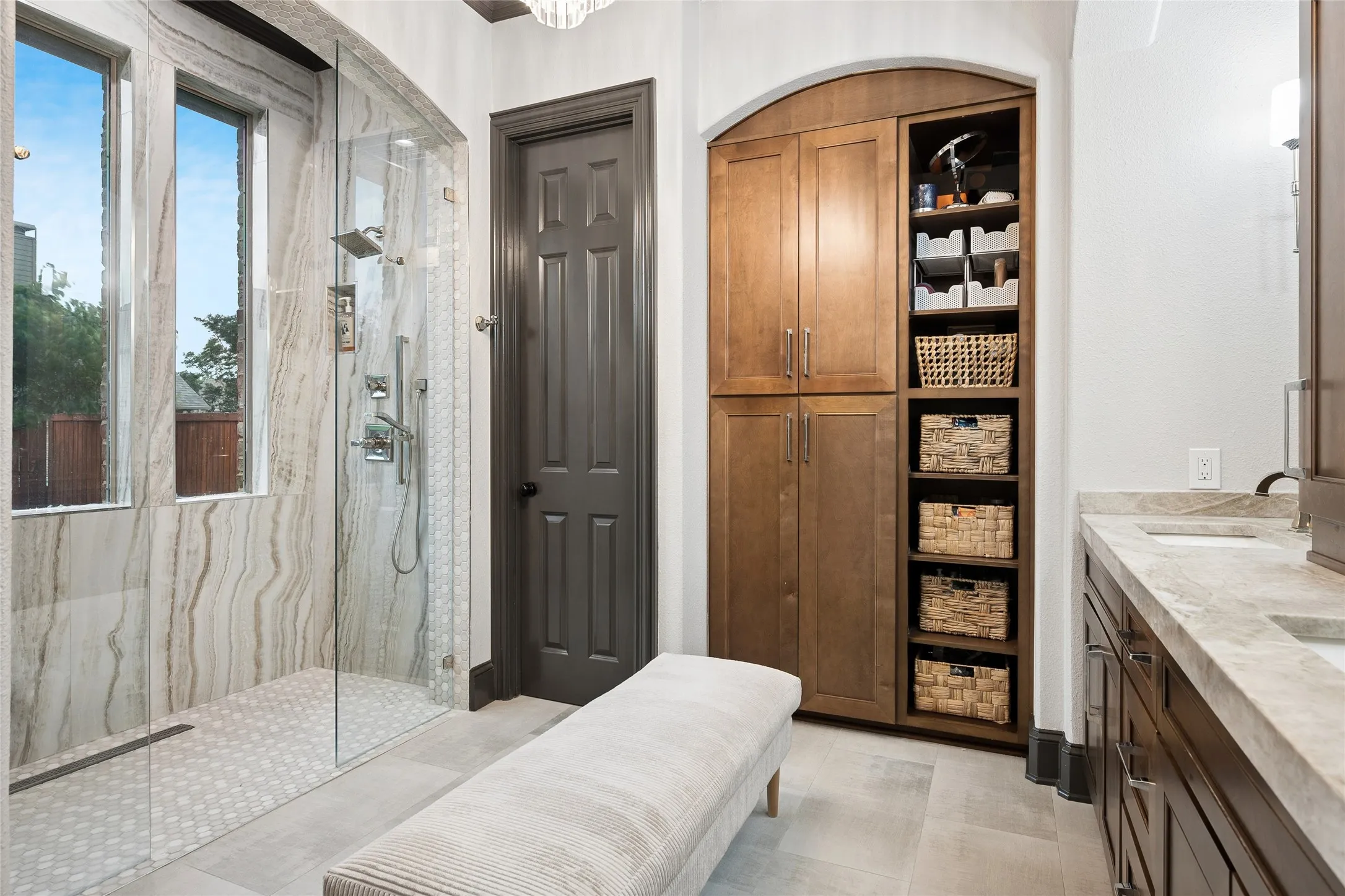 Primary Bathroom offers dual shower heads, dual sinks and separate bidet toilet areas