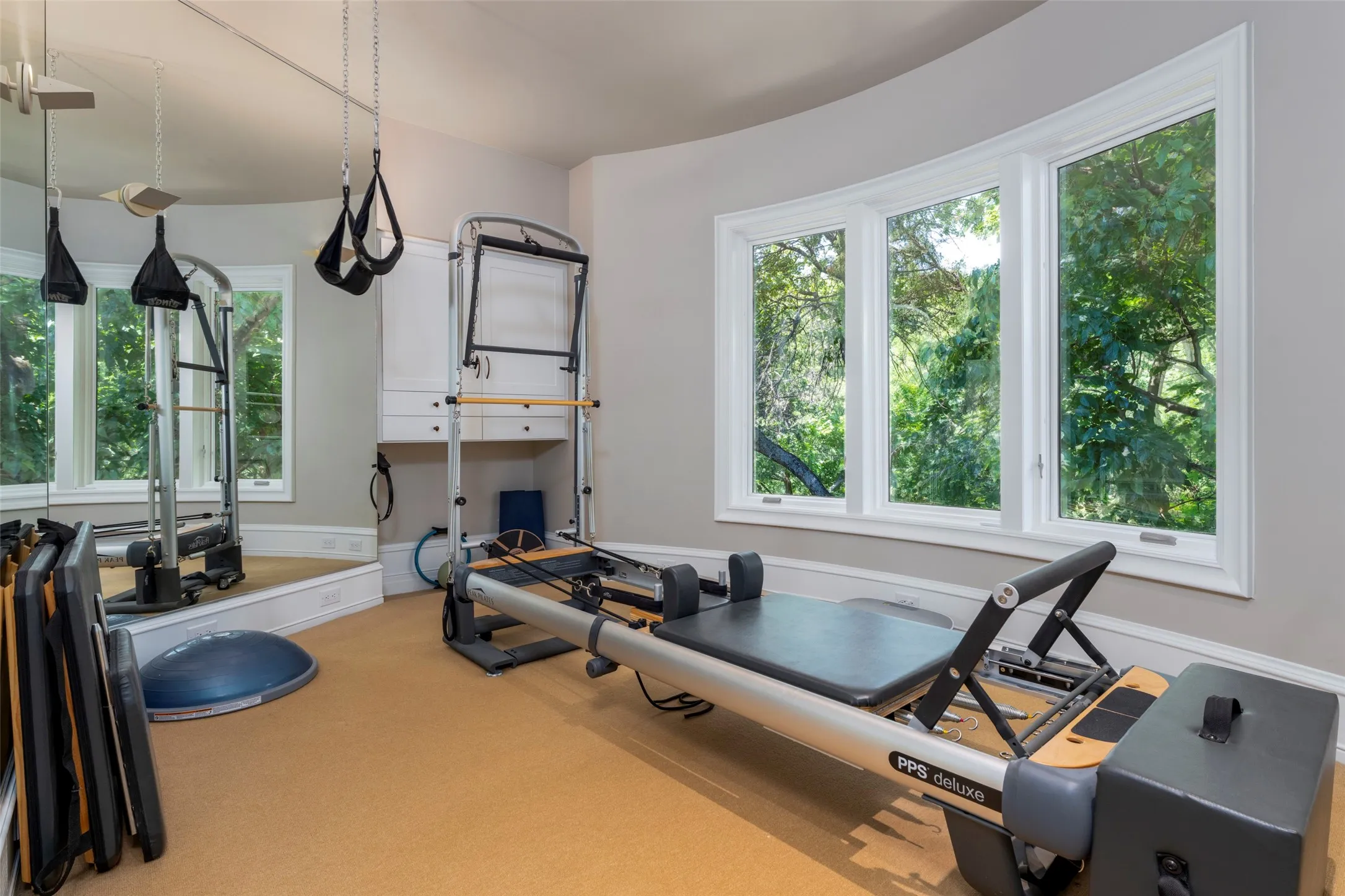Located just off the master suite is this incredible
exercise room.