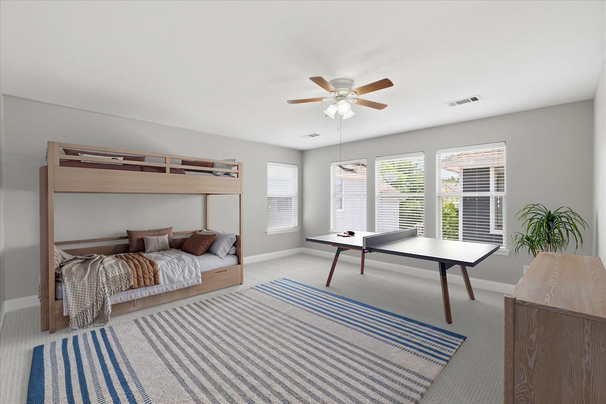 Virtually staged - Huge bedroom 4 large enough for game/entertainment room.