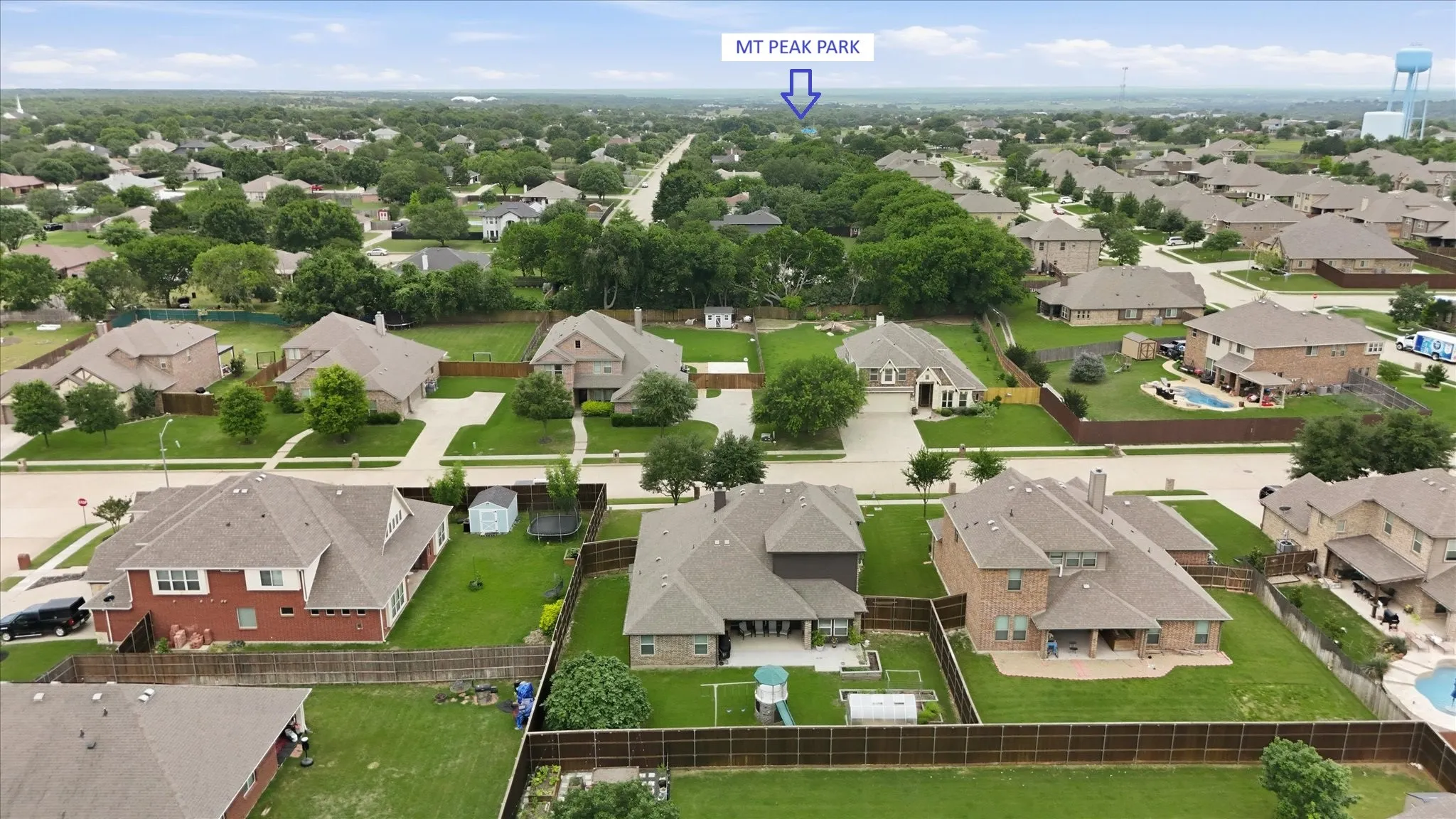 Aerial View looking south to community park.