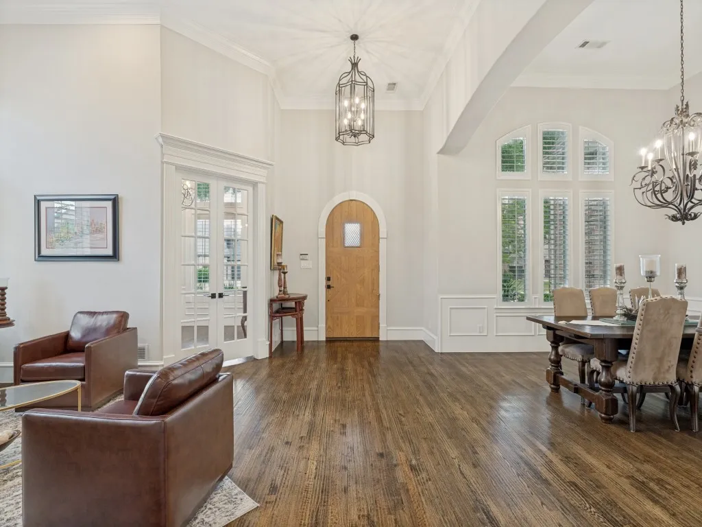 Step into gorgeous entry and extended hardwood flooring.