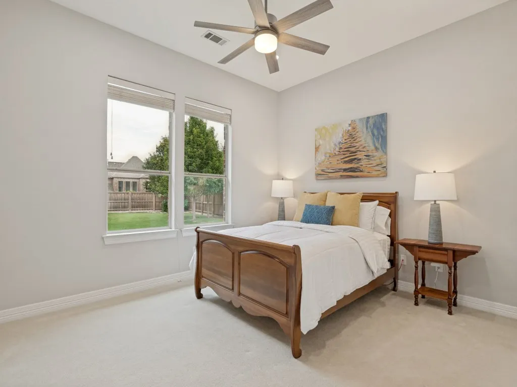 Downstairs split guest bedroom.