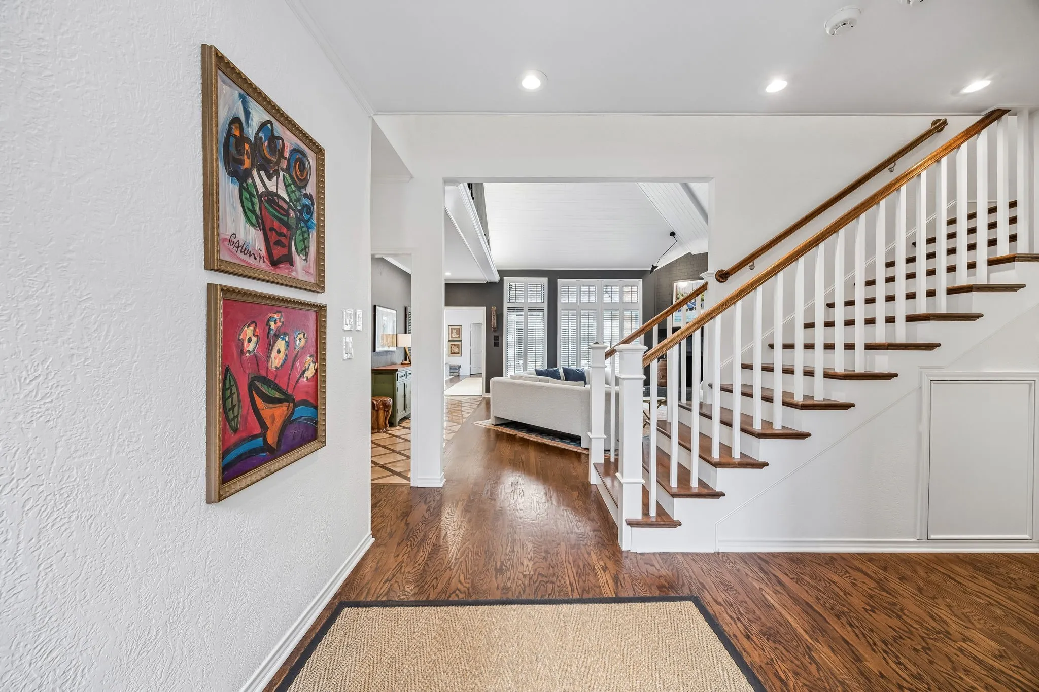 Looking into living room