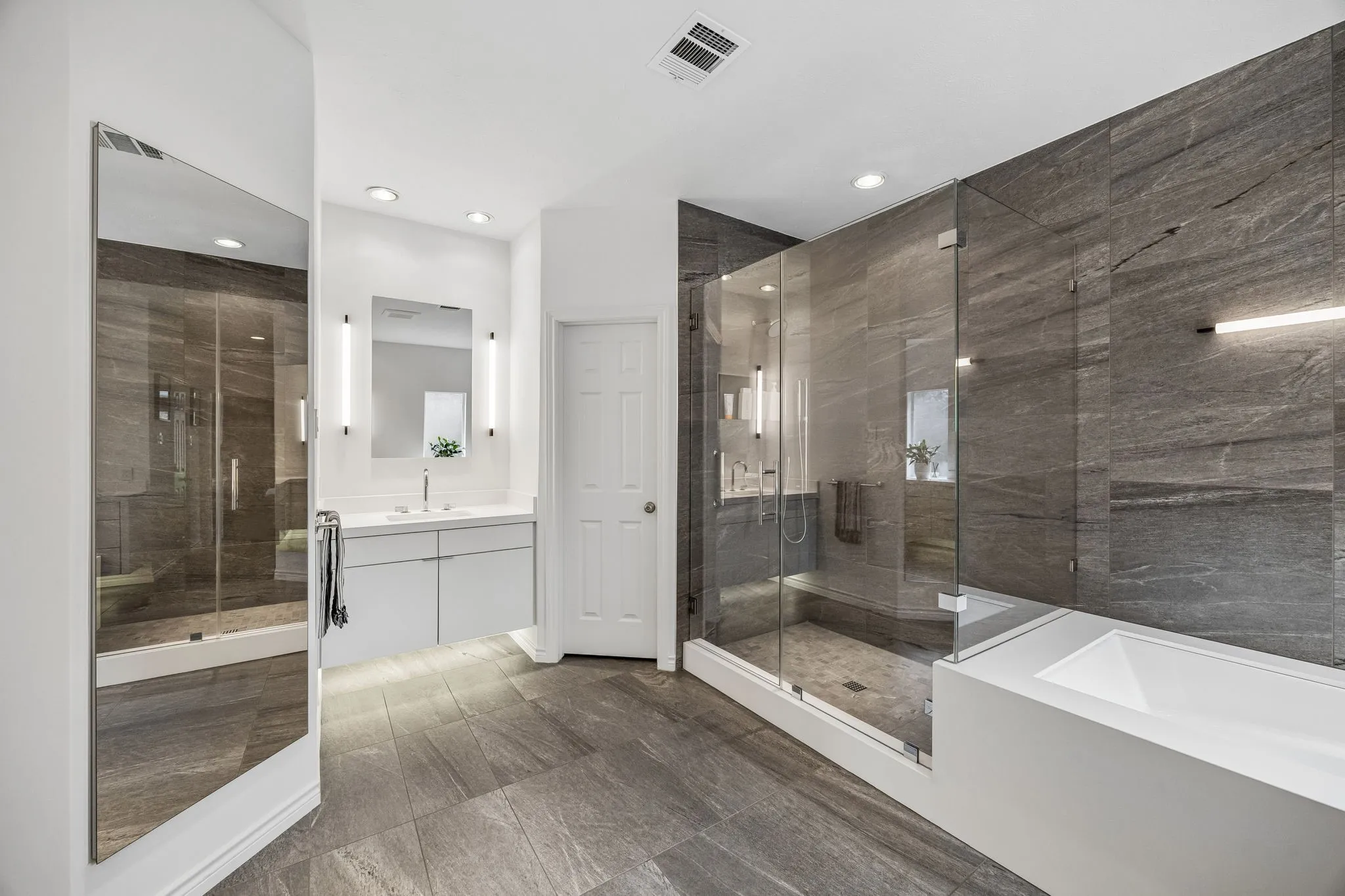 Spa-like Primary bath with dual vanities