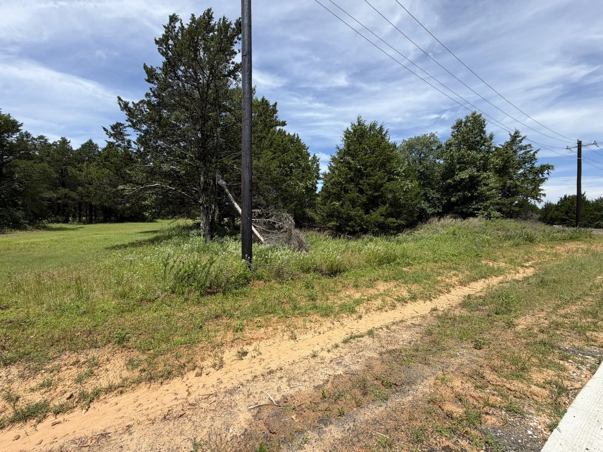 Southeast corner of the lot