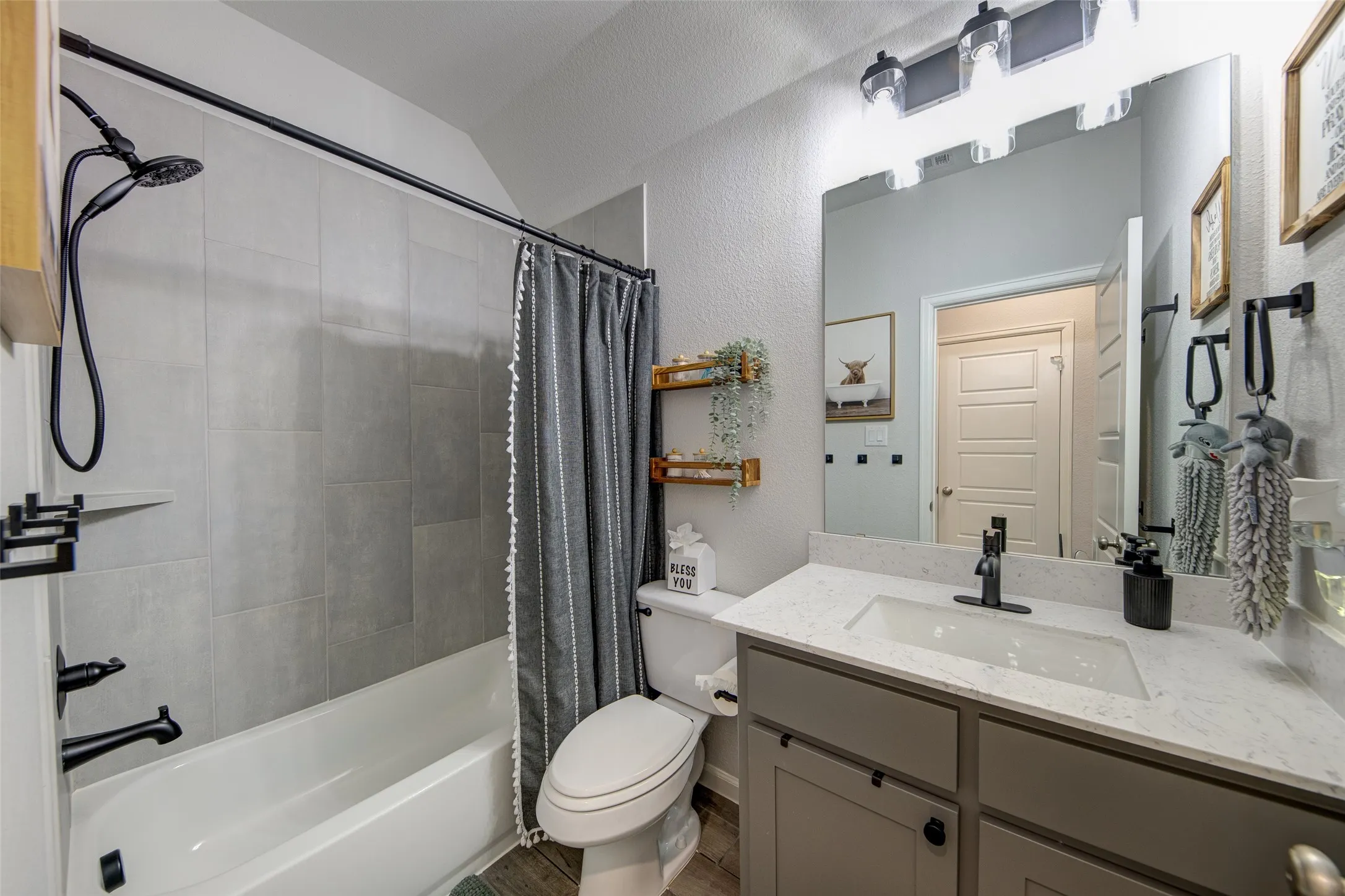 Quartz countertops and updated fixtures