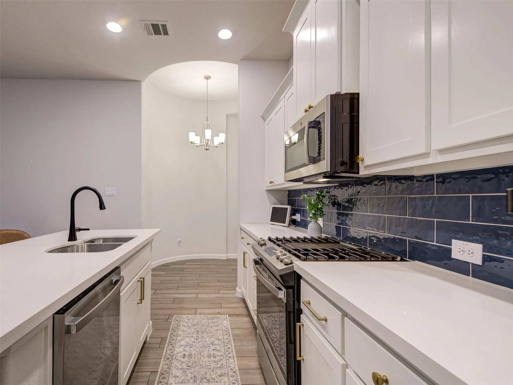 View of kitchen workspace