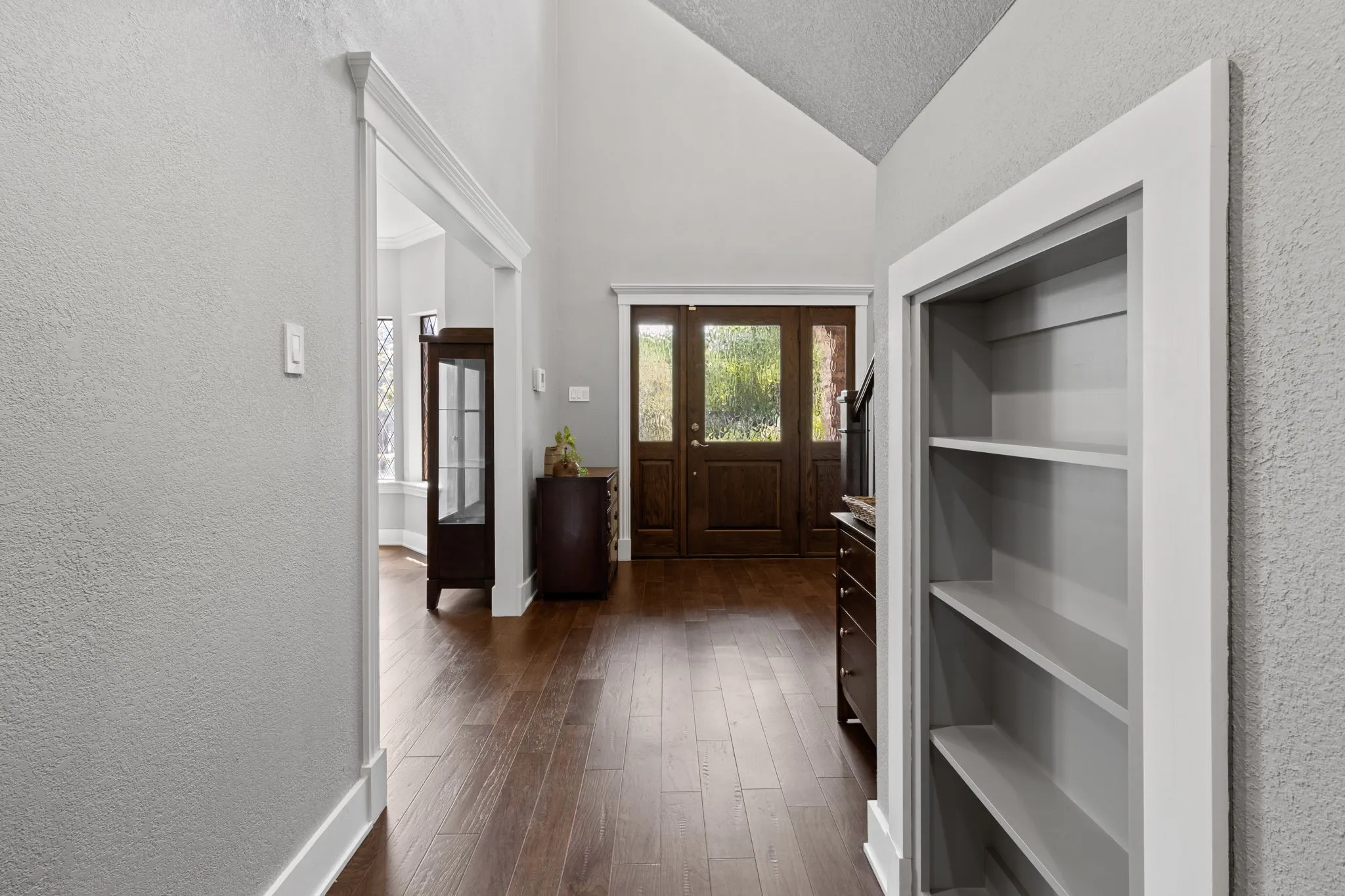 A view of the front door and entryway.