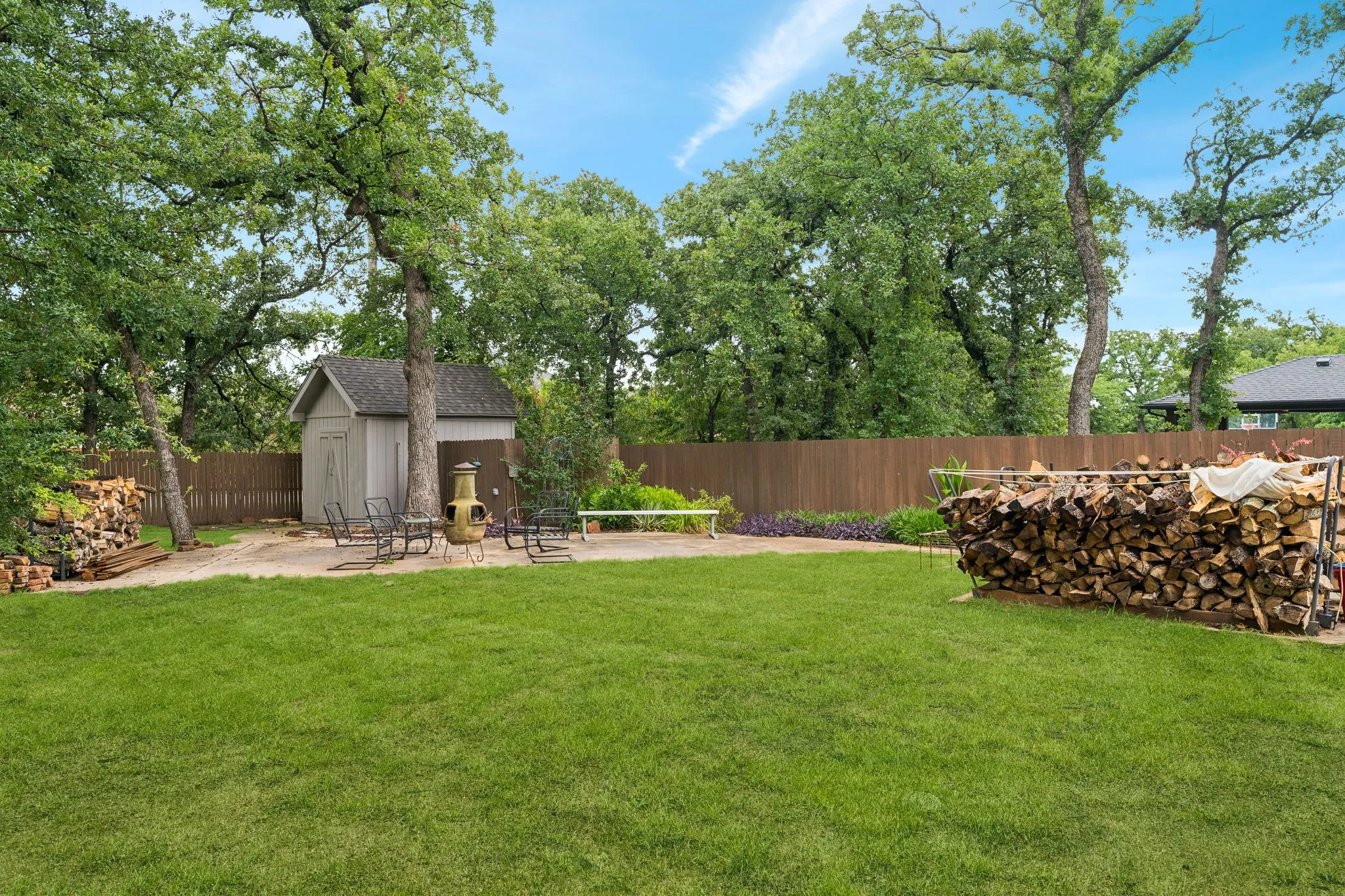 Home has its own well for the irrigation system.