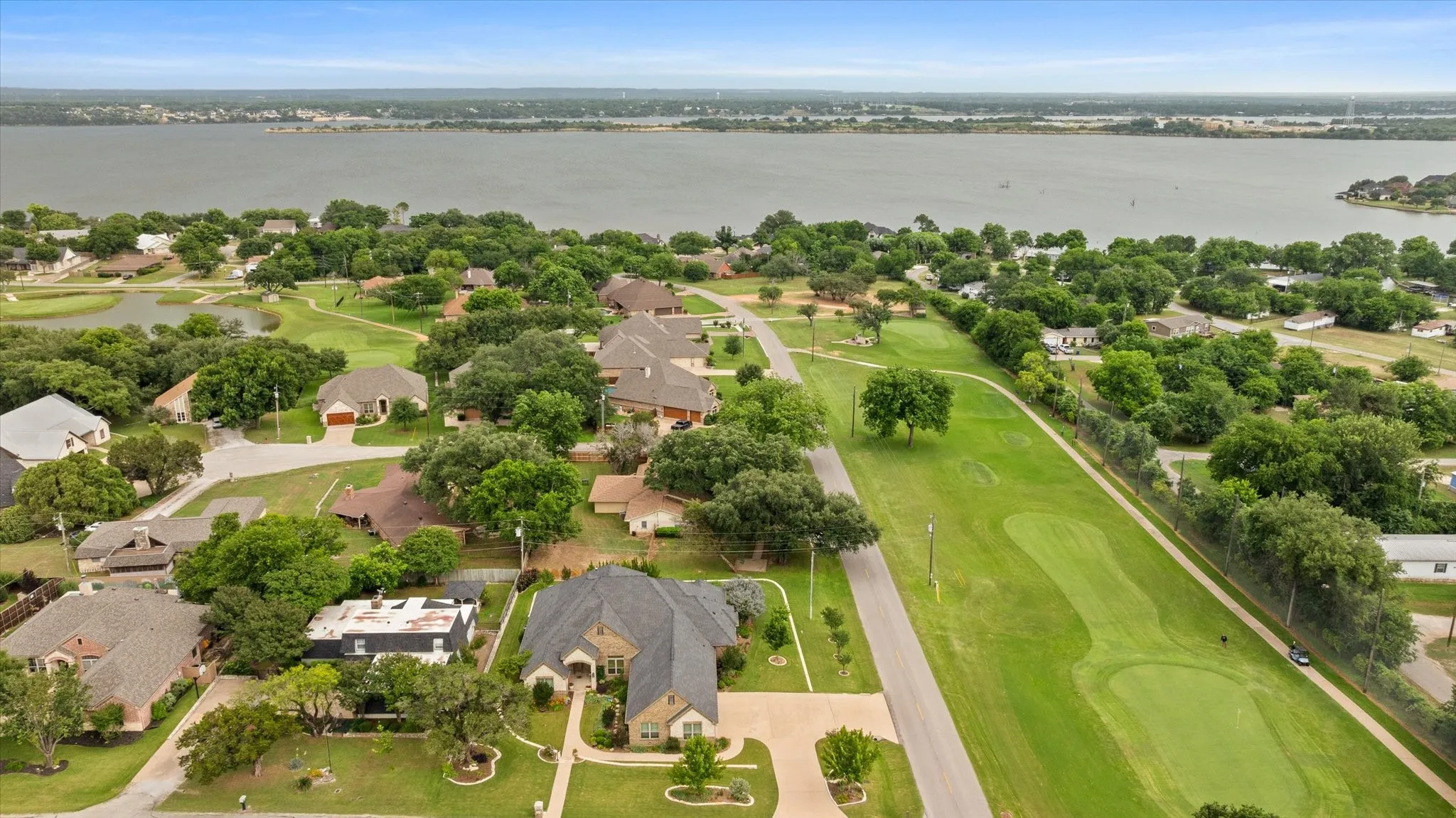 Another aerial view and lake with 9 hole golf.
