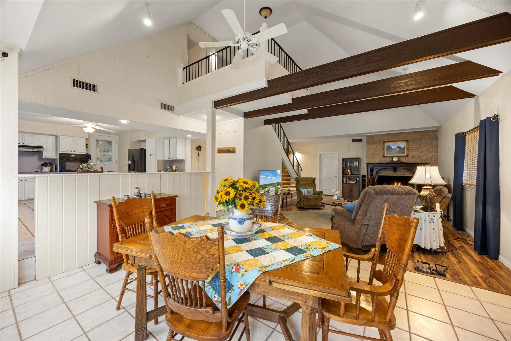 Another great view of dining and living areas.