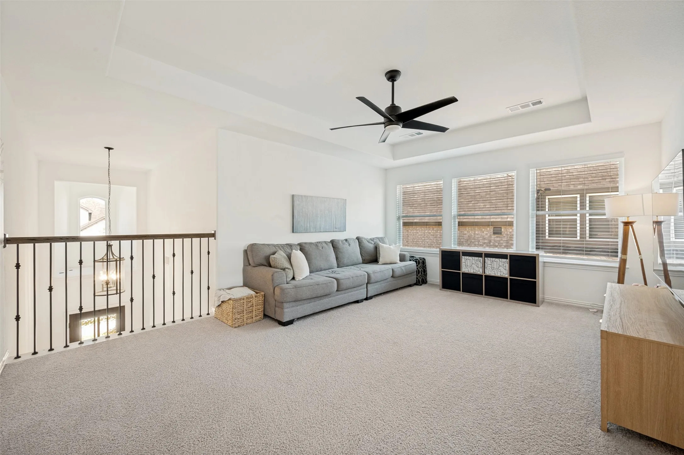 Bonus room is a large space ready for play, workout, additional living space or game room for guests of all ages!