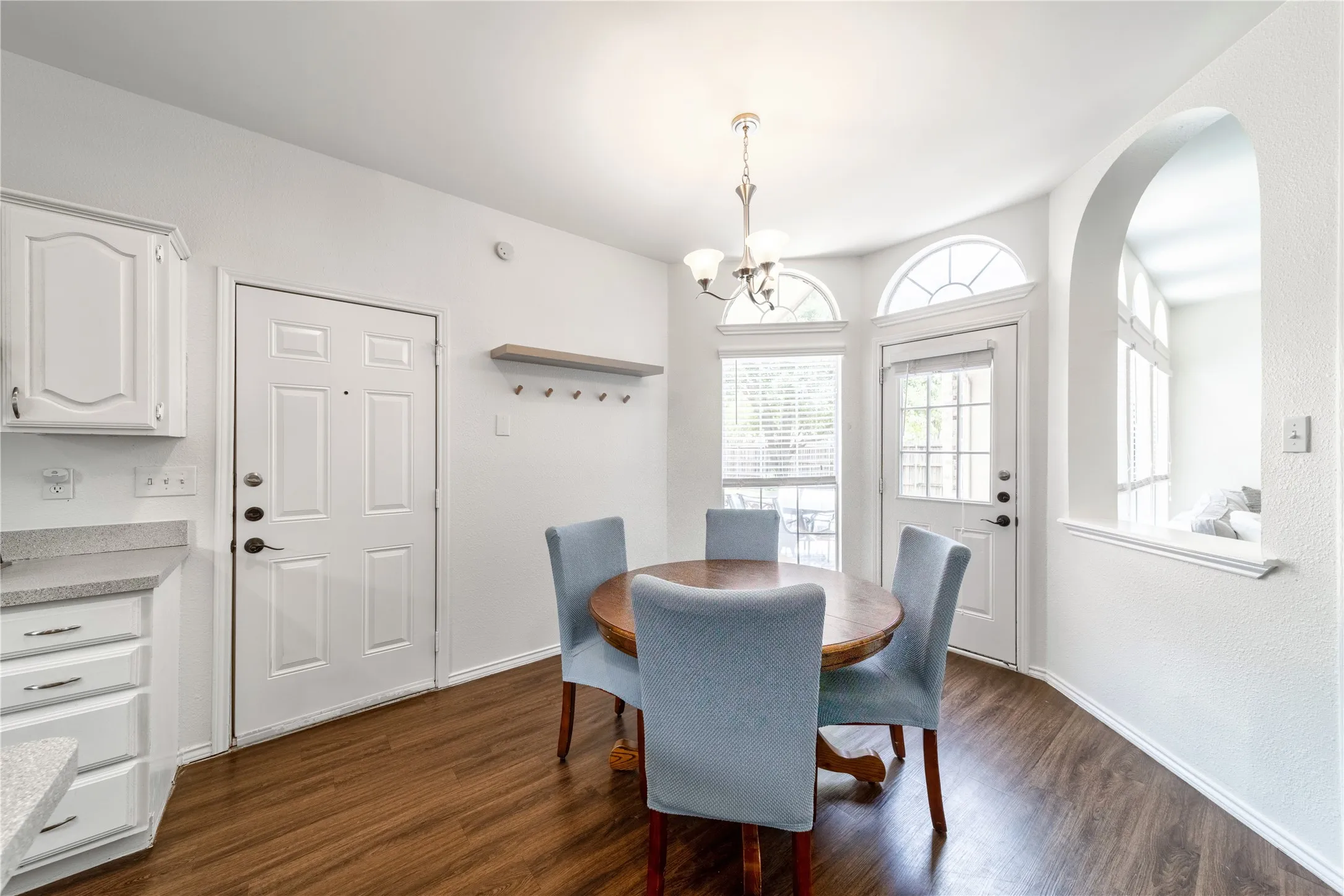 Eat in kitchen, dinning space, with access to back patio and garage