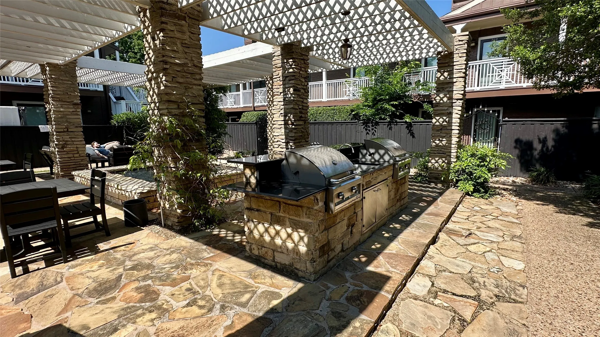 Courtyard with grills