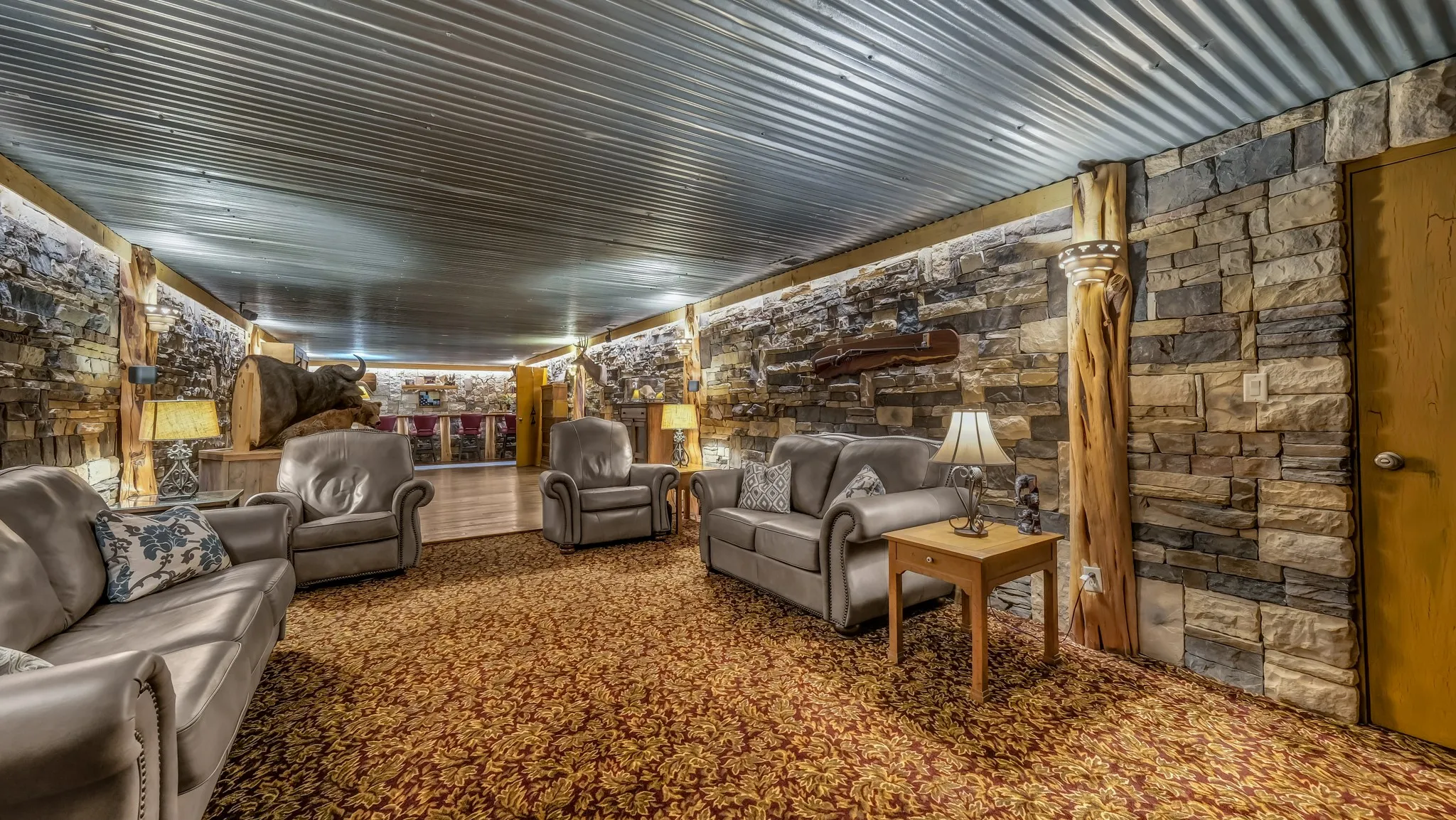 It is very rare that you will  find a media room, game room, den or safe room like this one in a home.