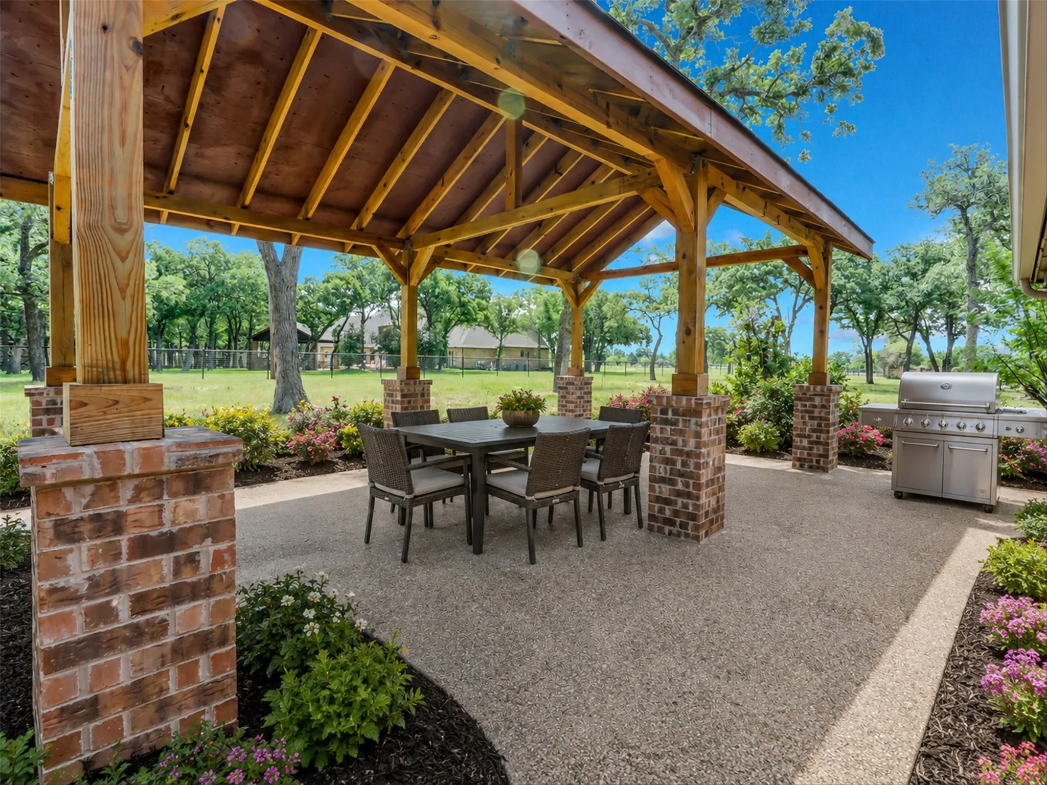 Staged patio area with new pergola