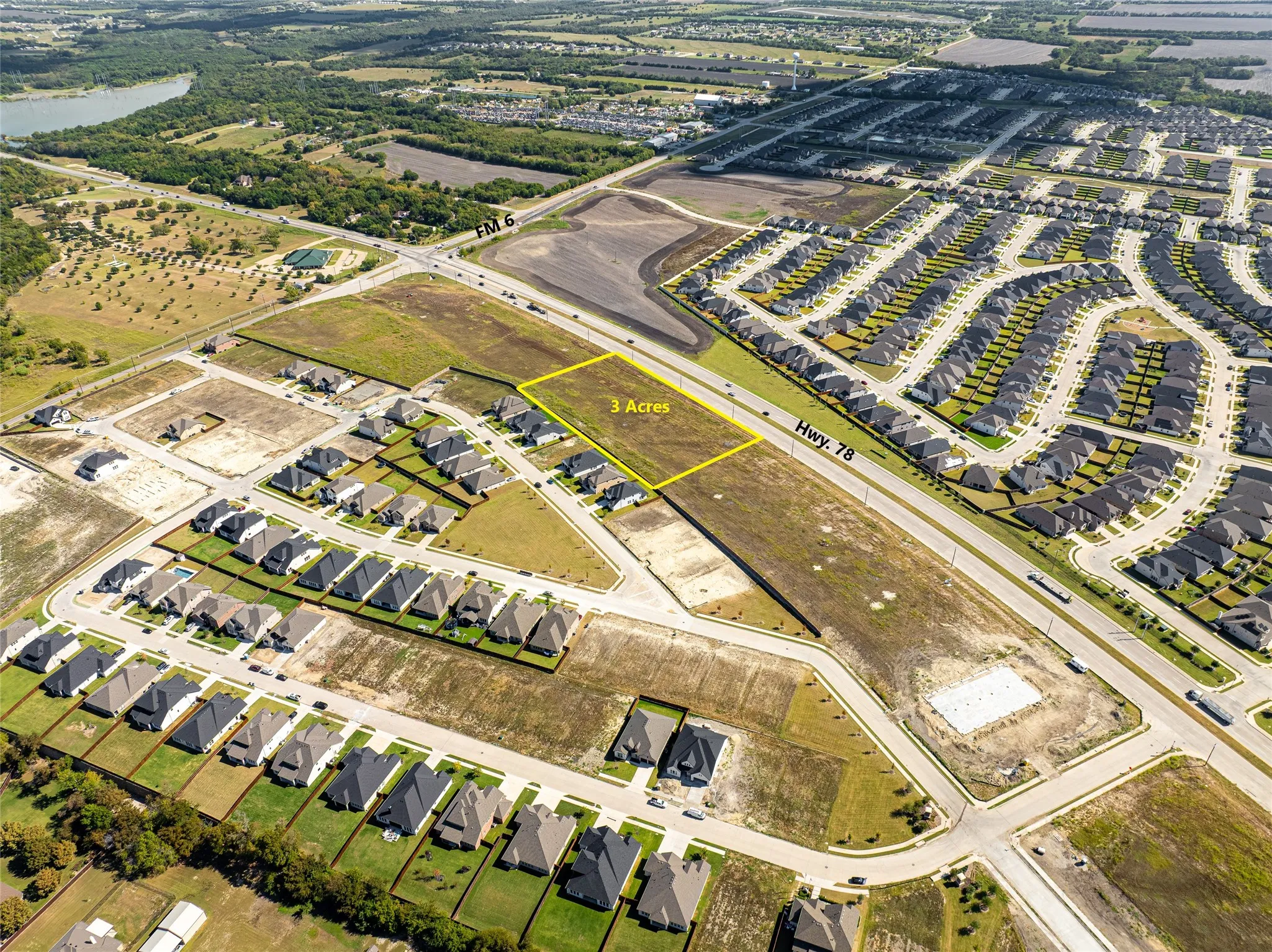 Expansive 3-acre parcel featuring direct frontage on Highway 78