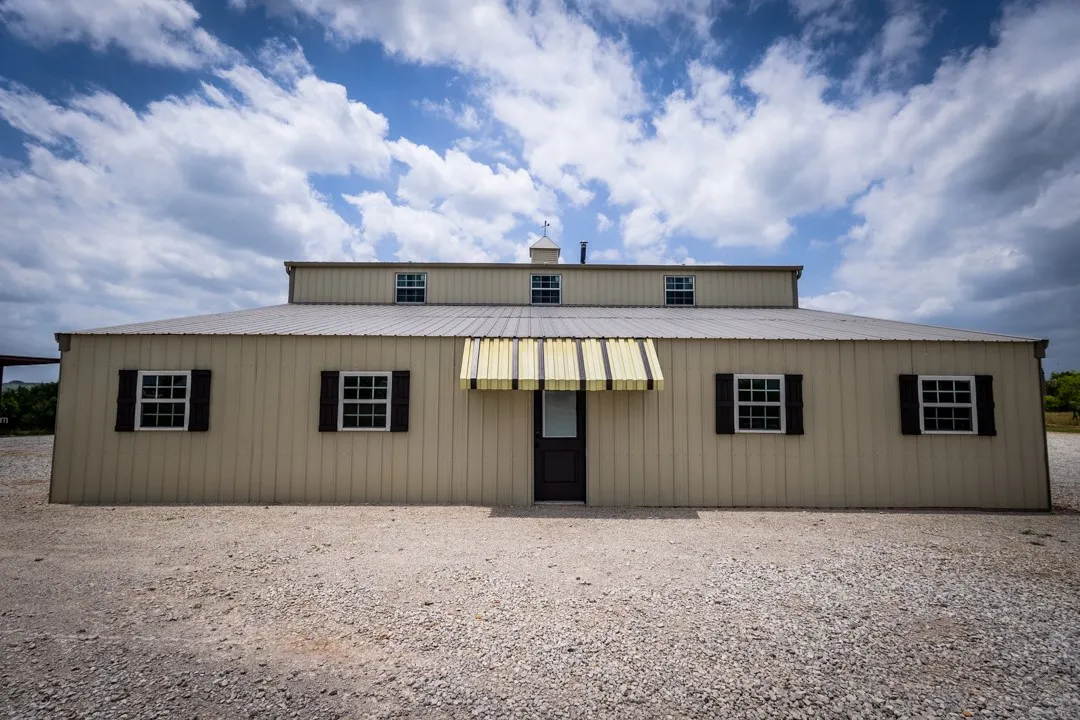 Entry to the garage with space that could easily be converted for a more residential use.