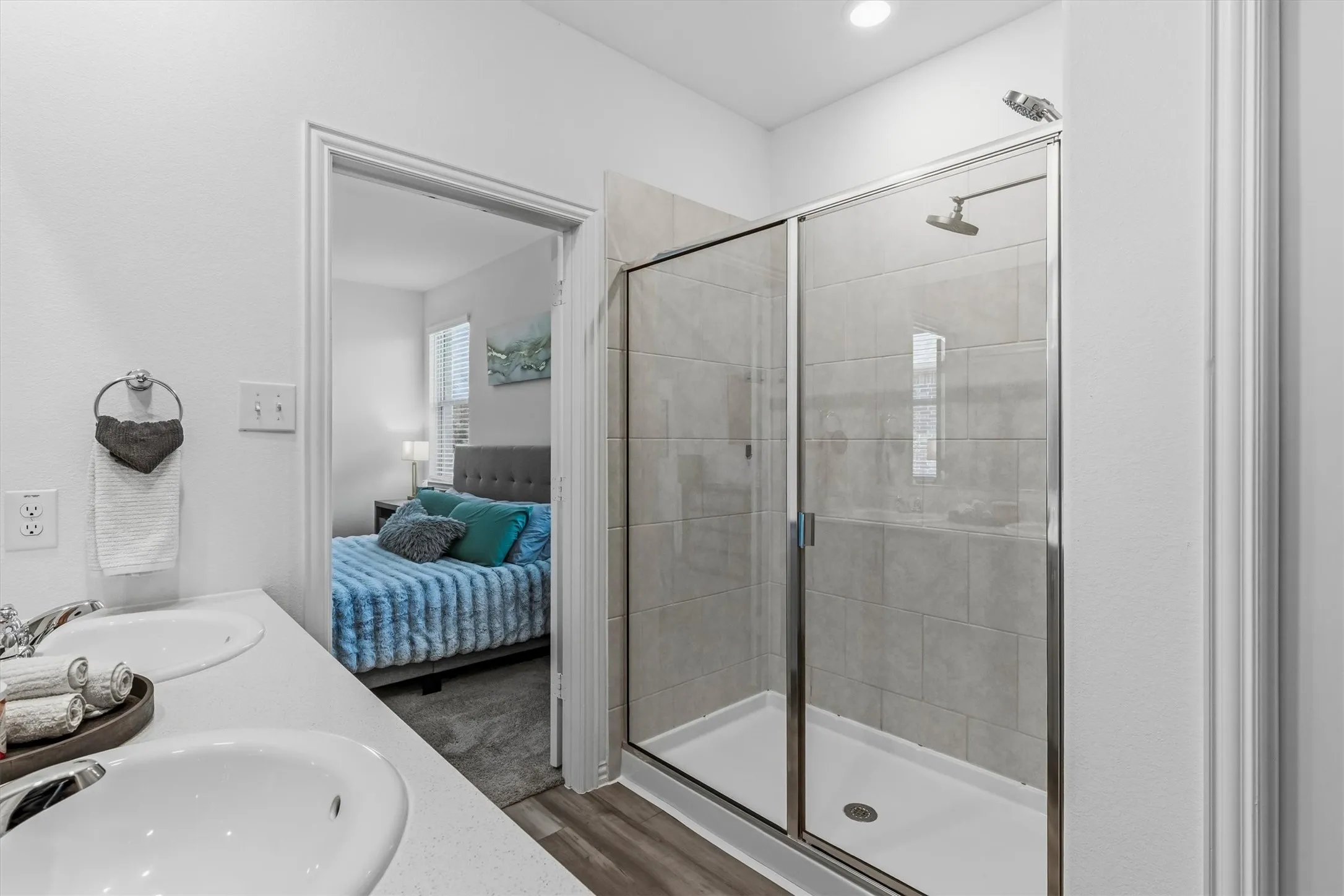 Dual Sinks, Walk-in Shower