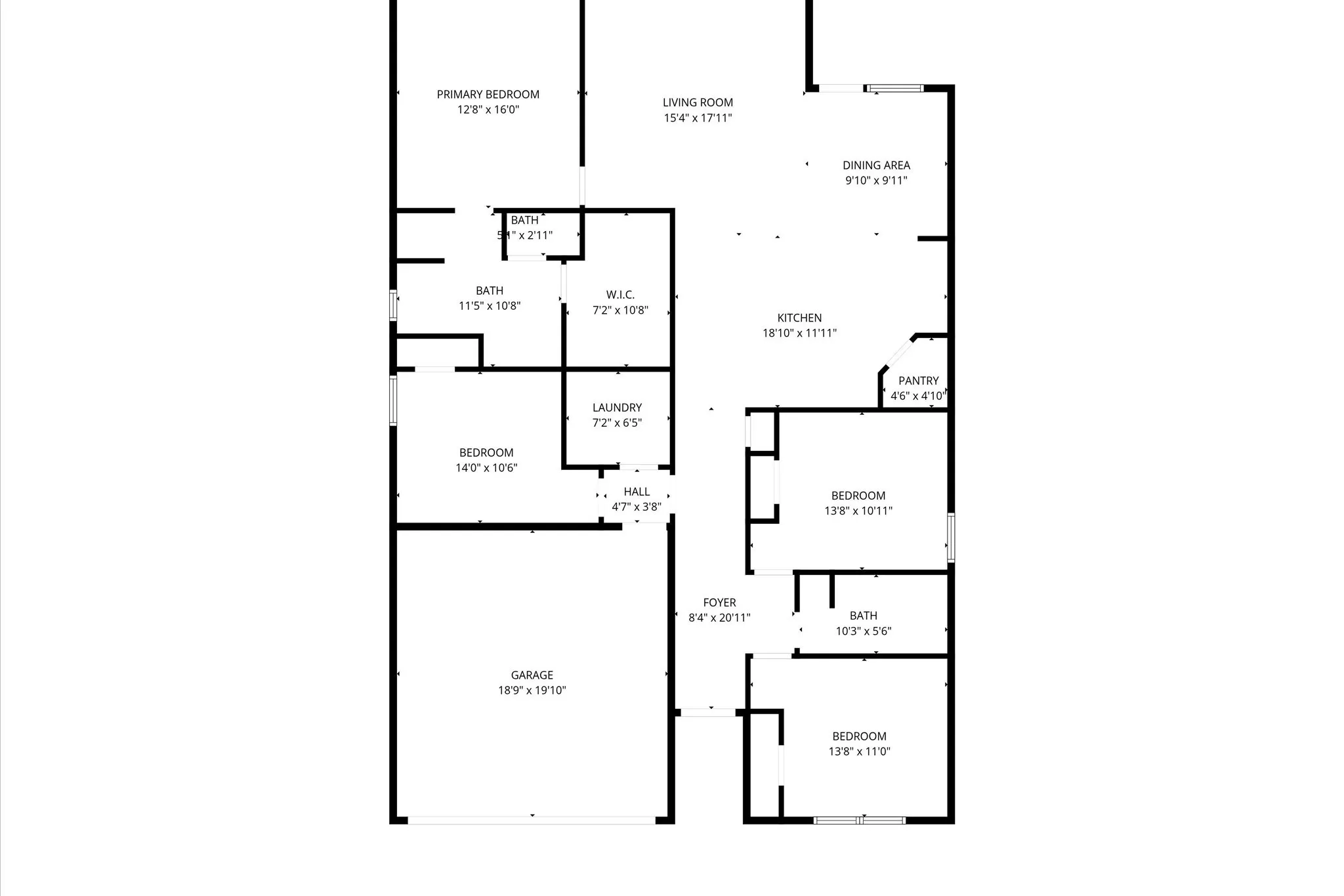 House floor plan so you don't have to guess if your couch sill fit down the hall!