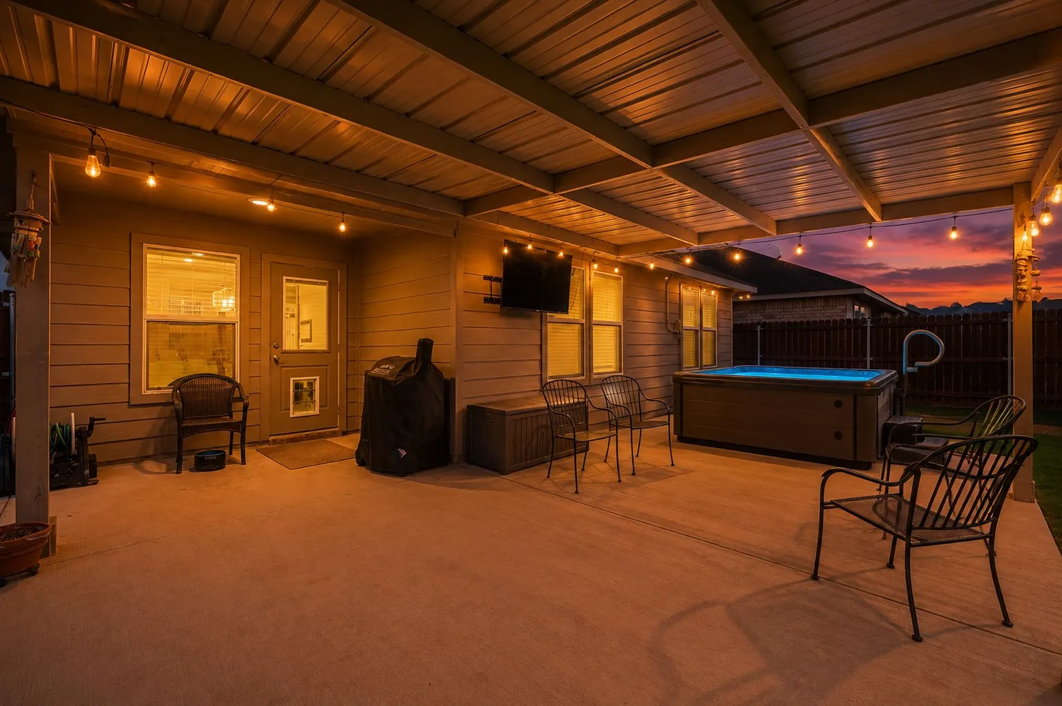 Great area to set up your new grill, smoker outdoor dining area.