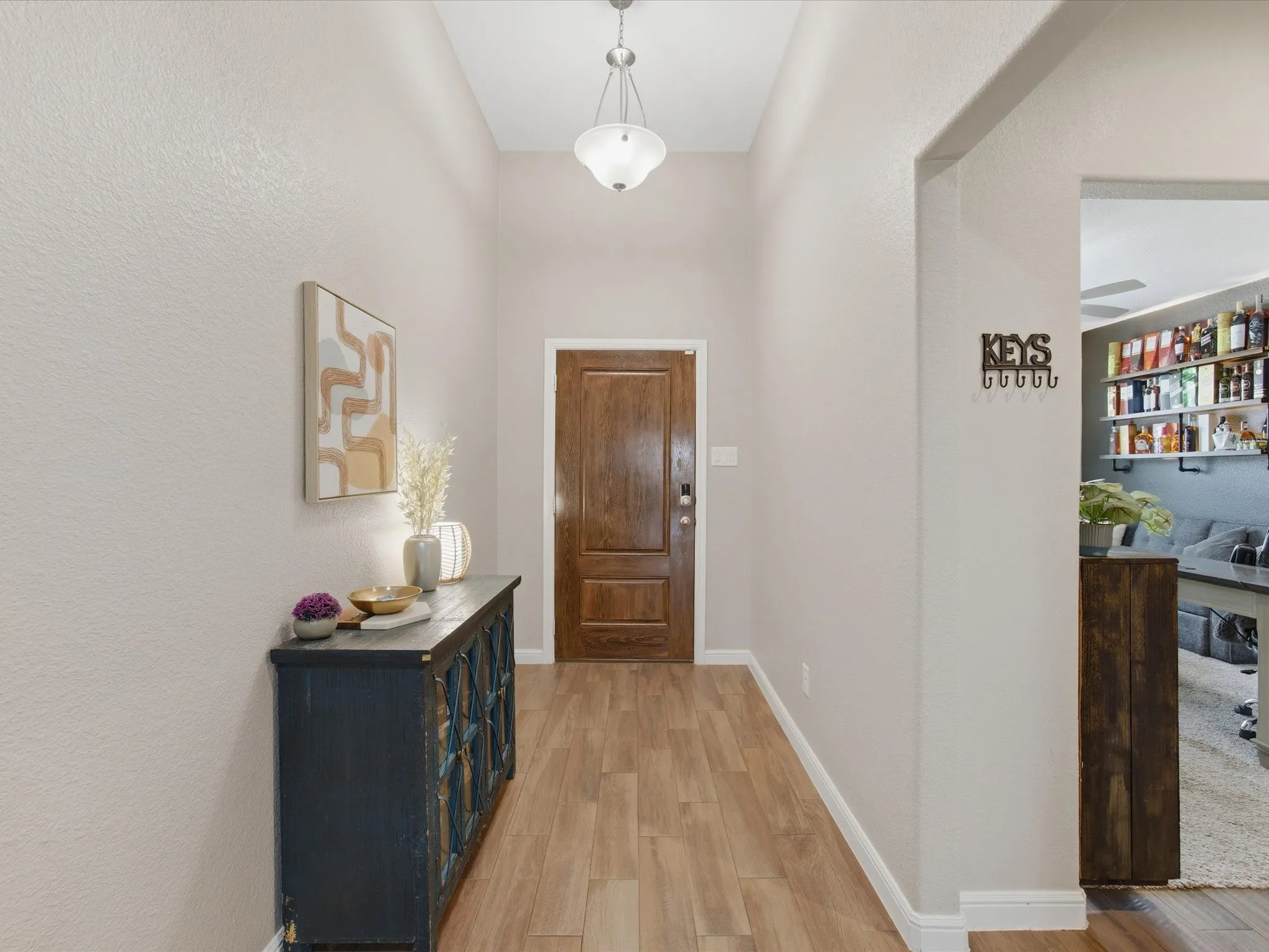 Entryway leading to office.