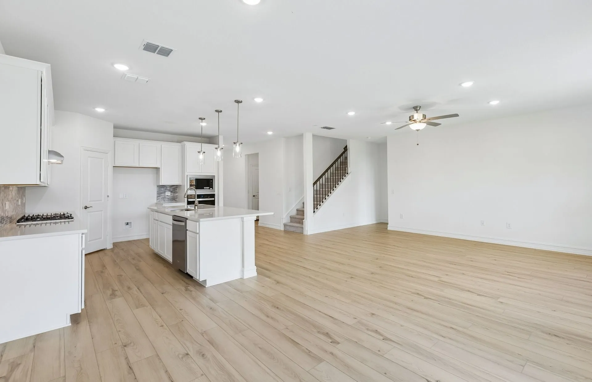 View of kitchen from gathering room