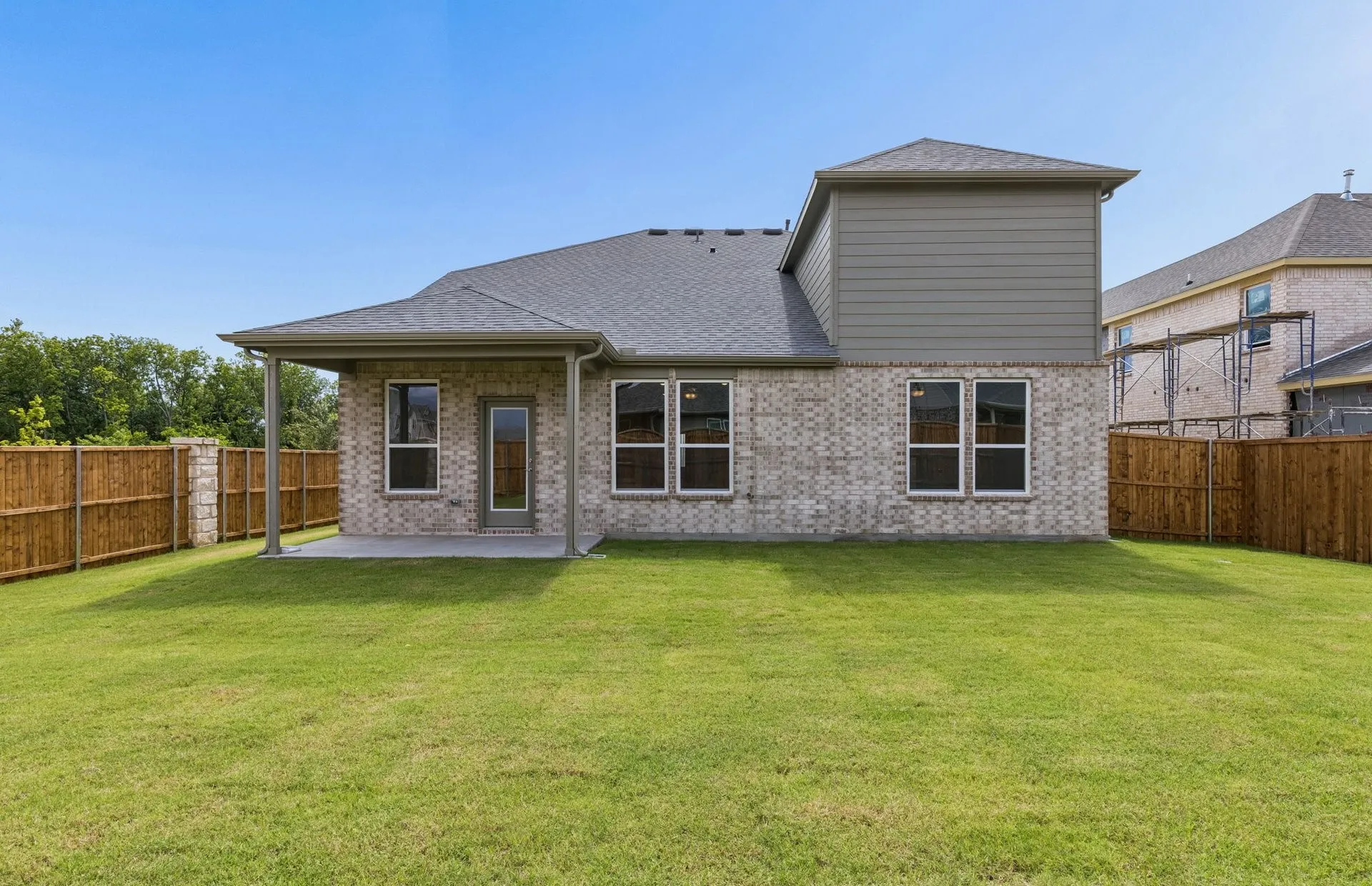 Built-in covered back patio
