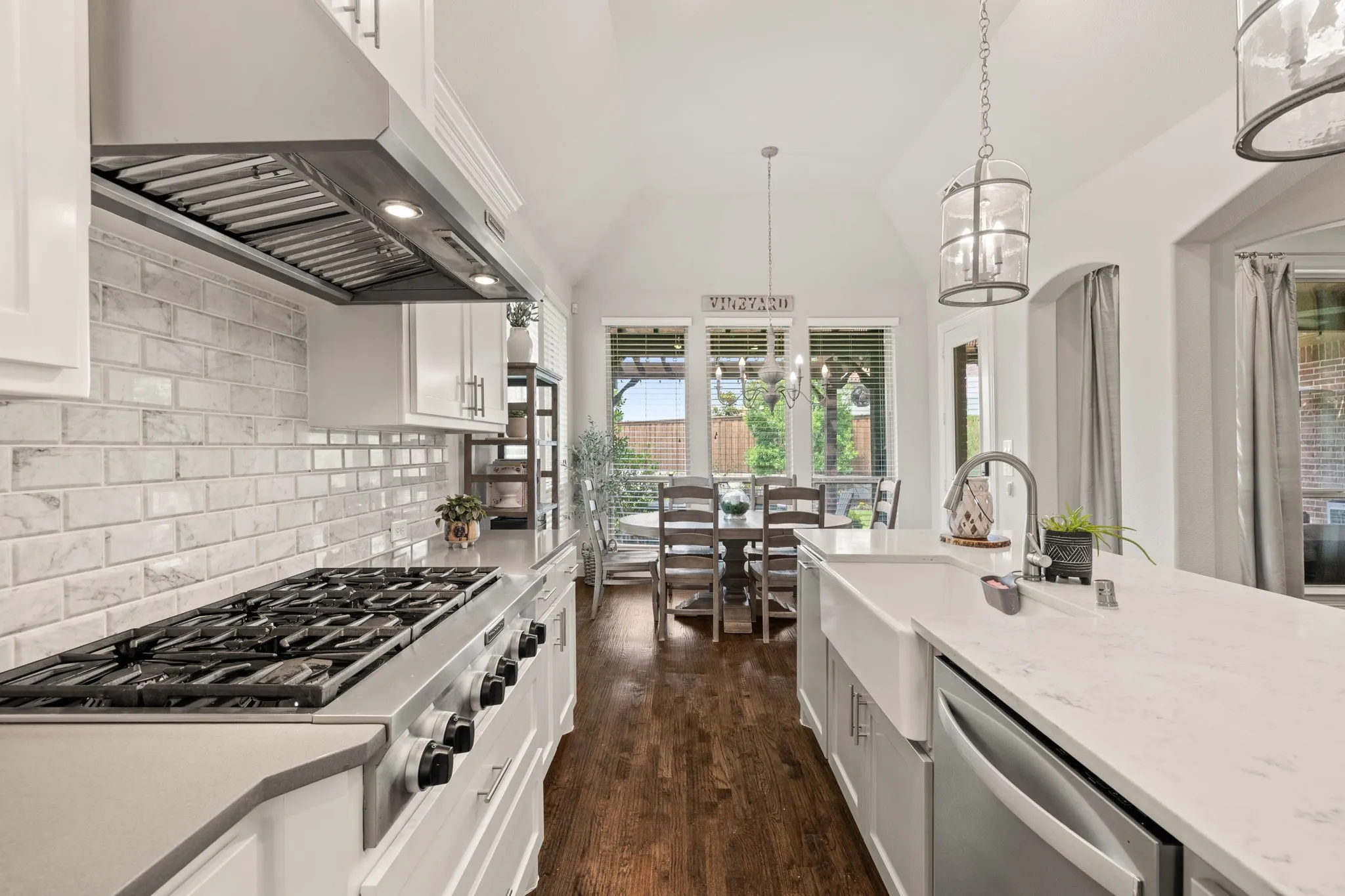 Professional grade Kitchen Aid stovetop and vent.