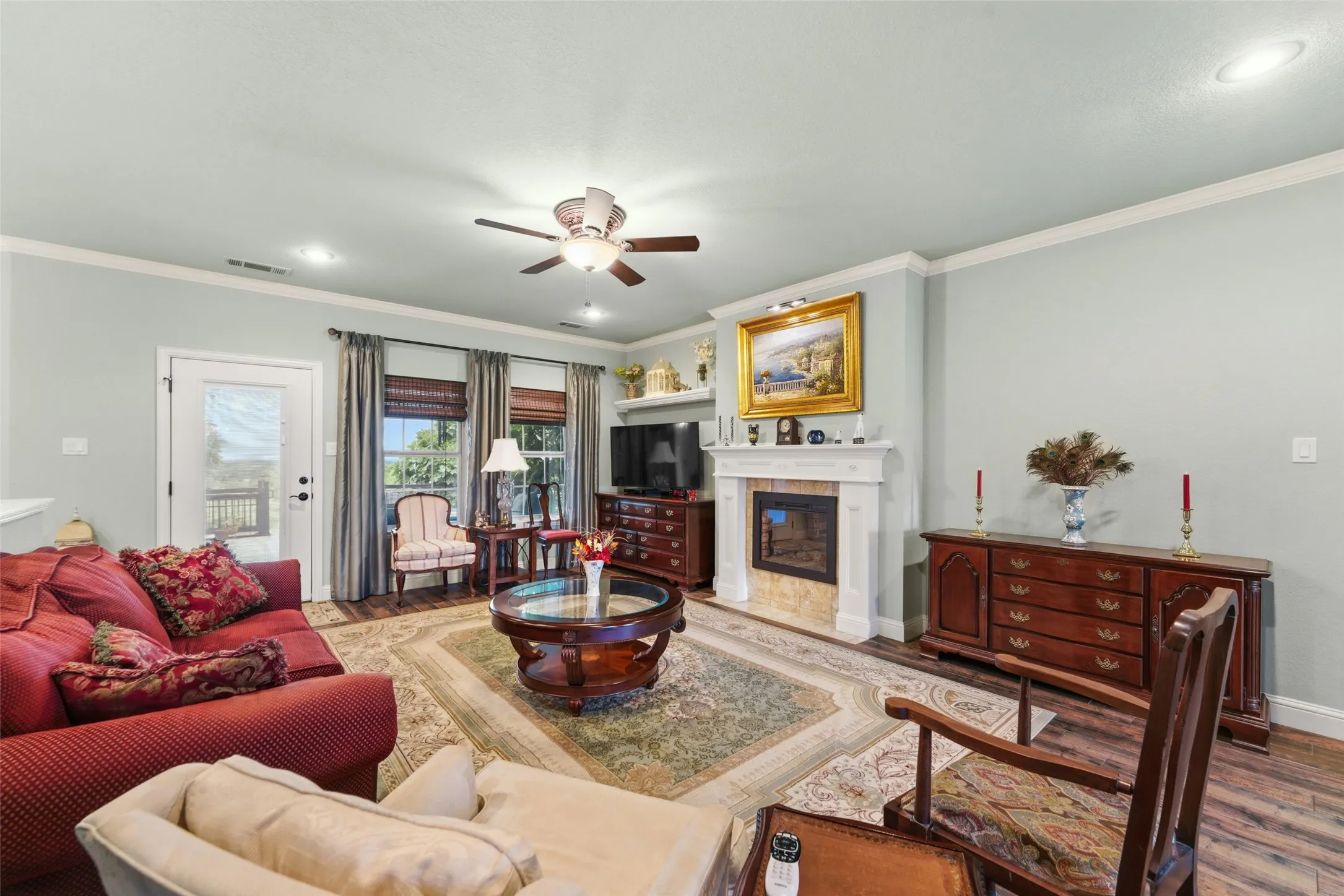 Opposite view of this spacious living area