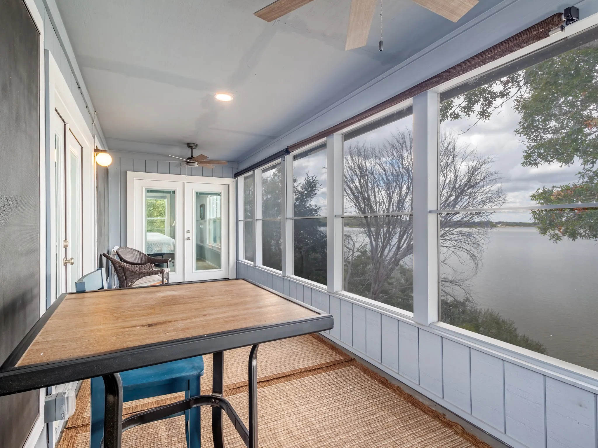 Screened back porch. Look at that view!