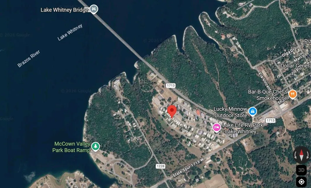 Aerial Map View. Displaying the geographic location of the property and surrounding features