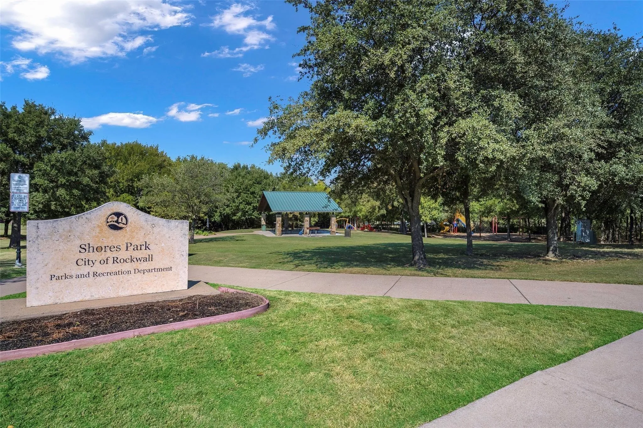 SHORES PARK WITH PLAYGROUND, WALKING TRAILS, ARBOR FOR PARTIES, FULL COURT BASKETBALL