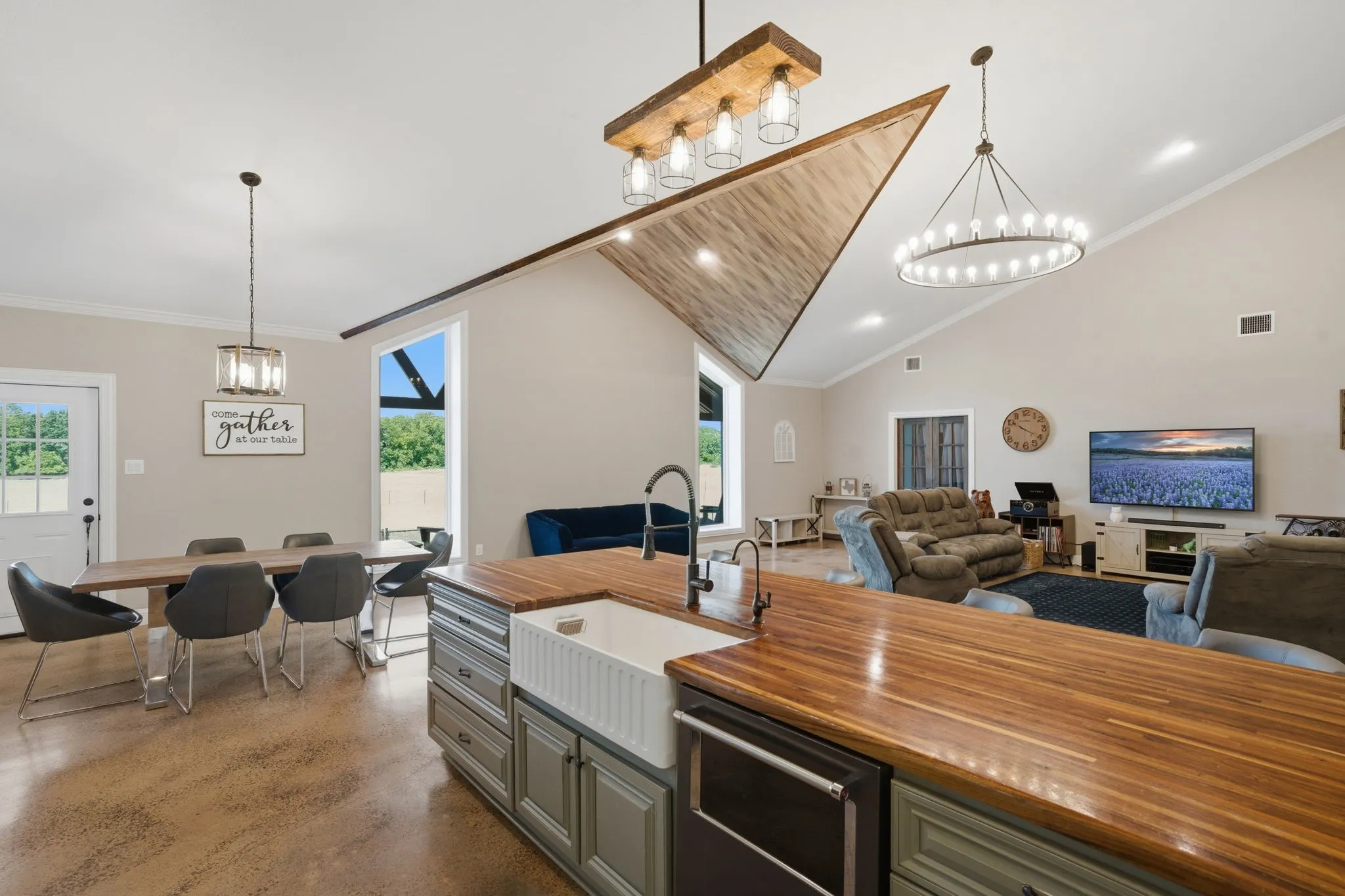 Large Open Concept Kitchen, Dining and LIving Space