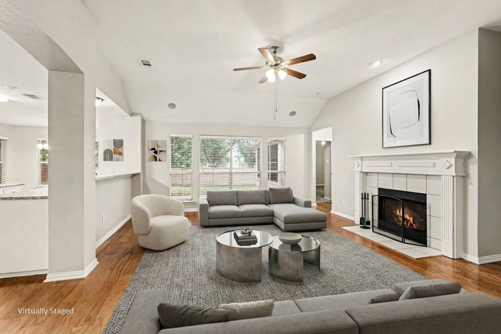 Virtually staged living room