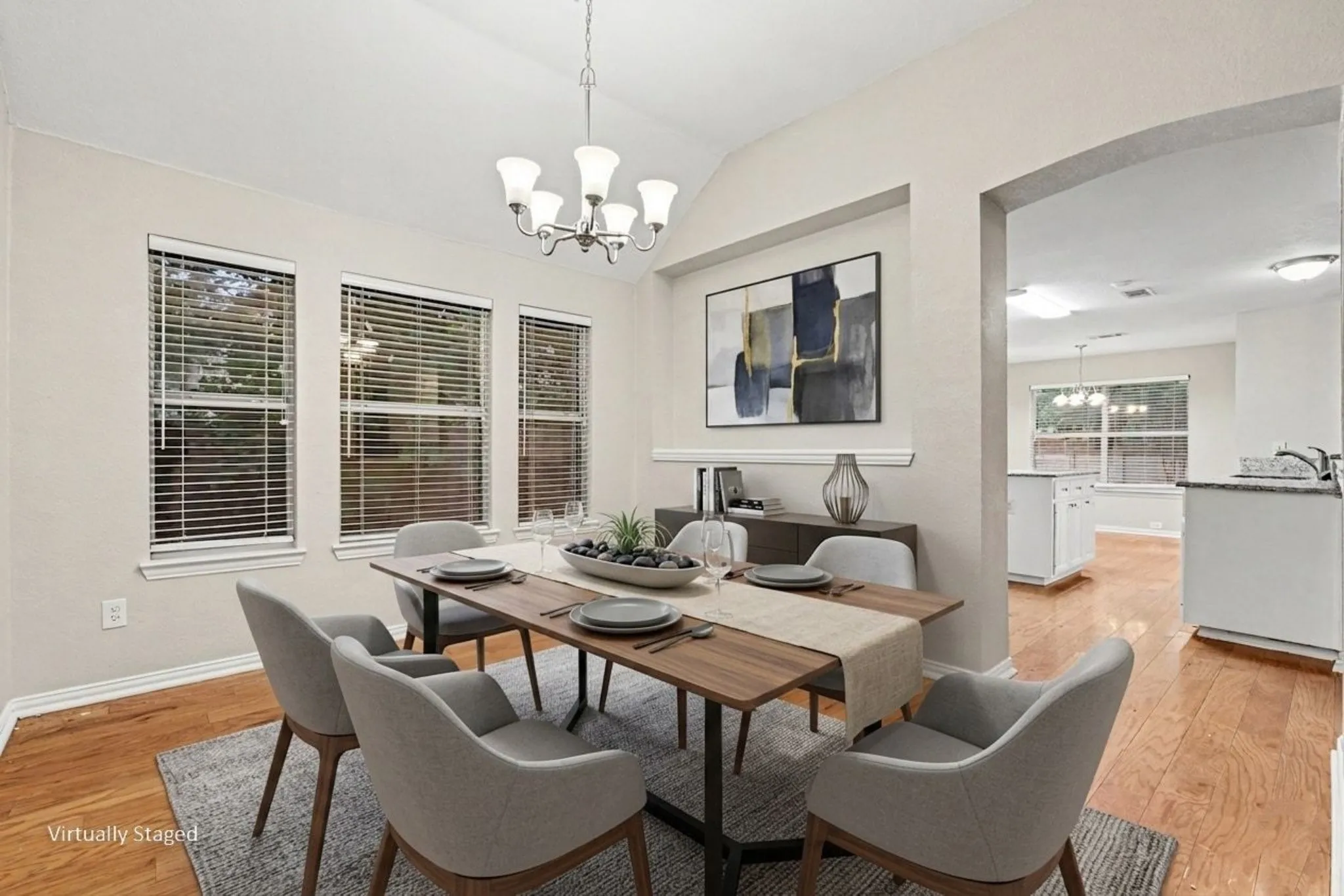 Virtually staged formal dining room