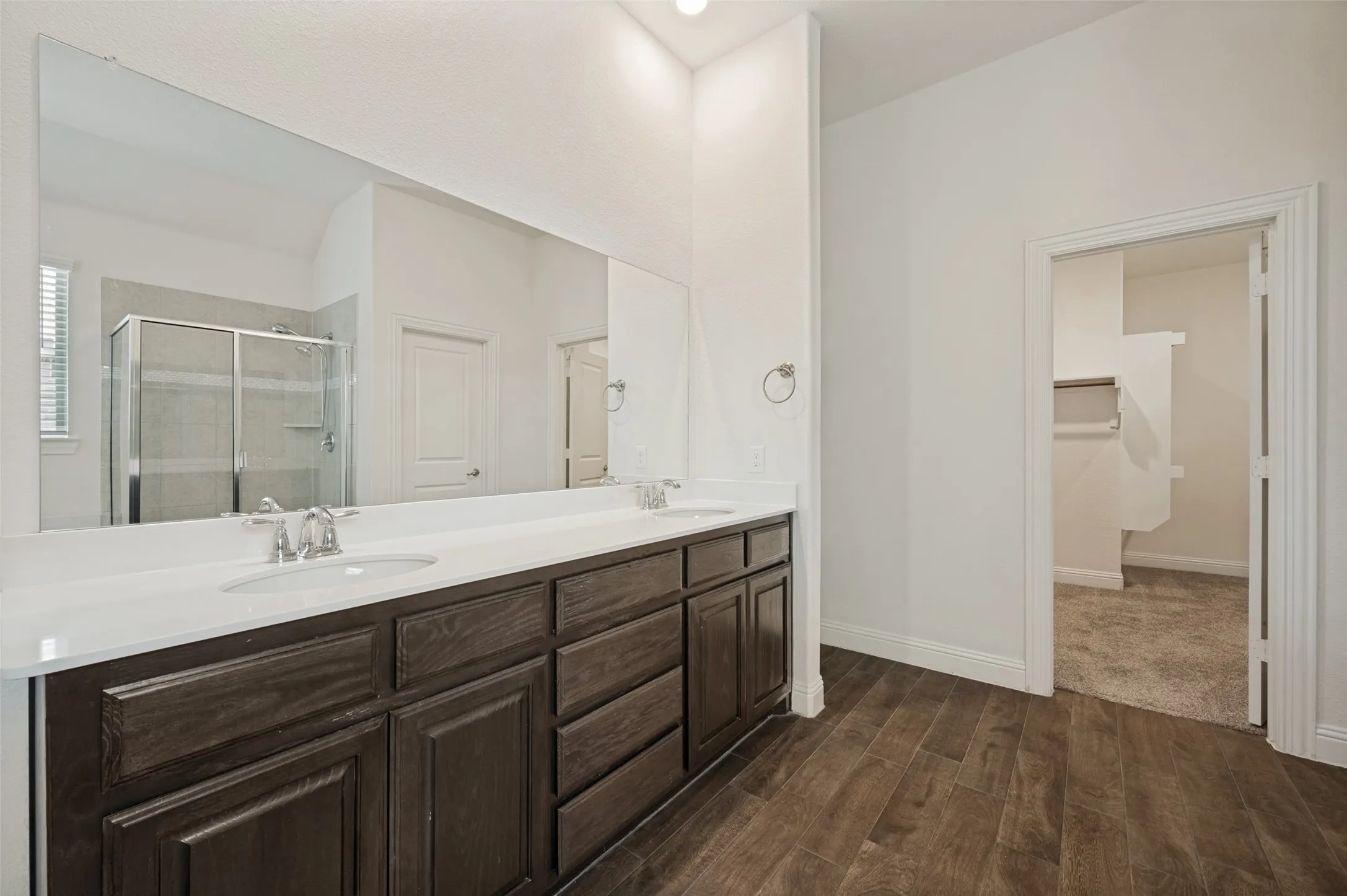 Primary bathroom & large walk-in closet