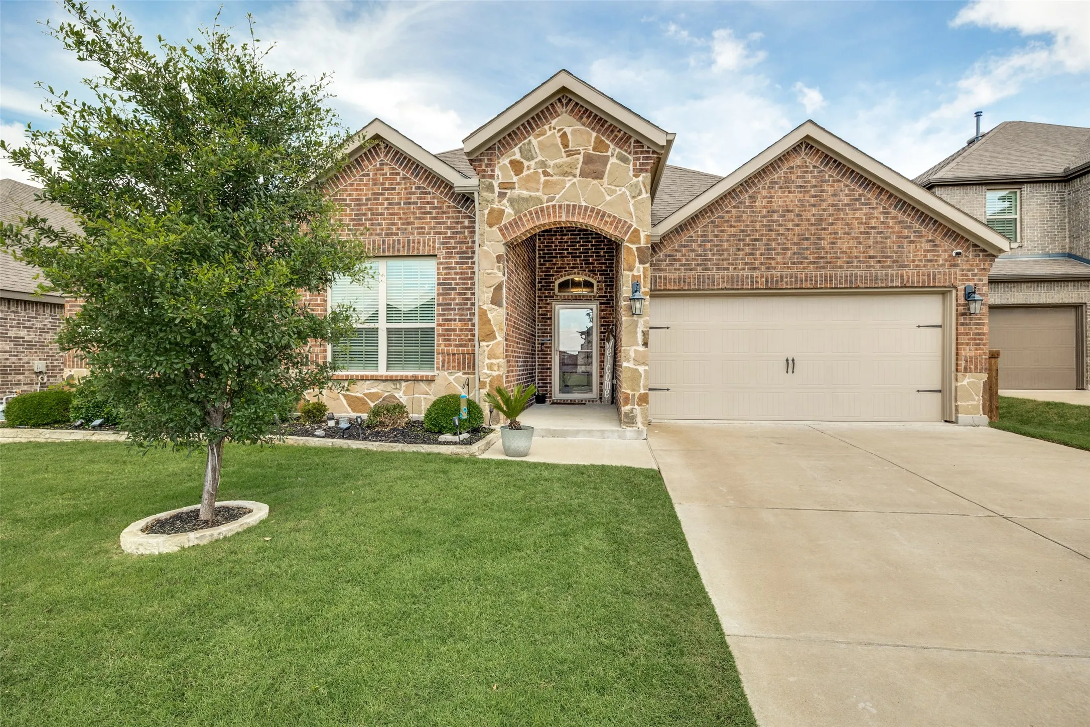 landscaped front yard